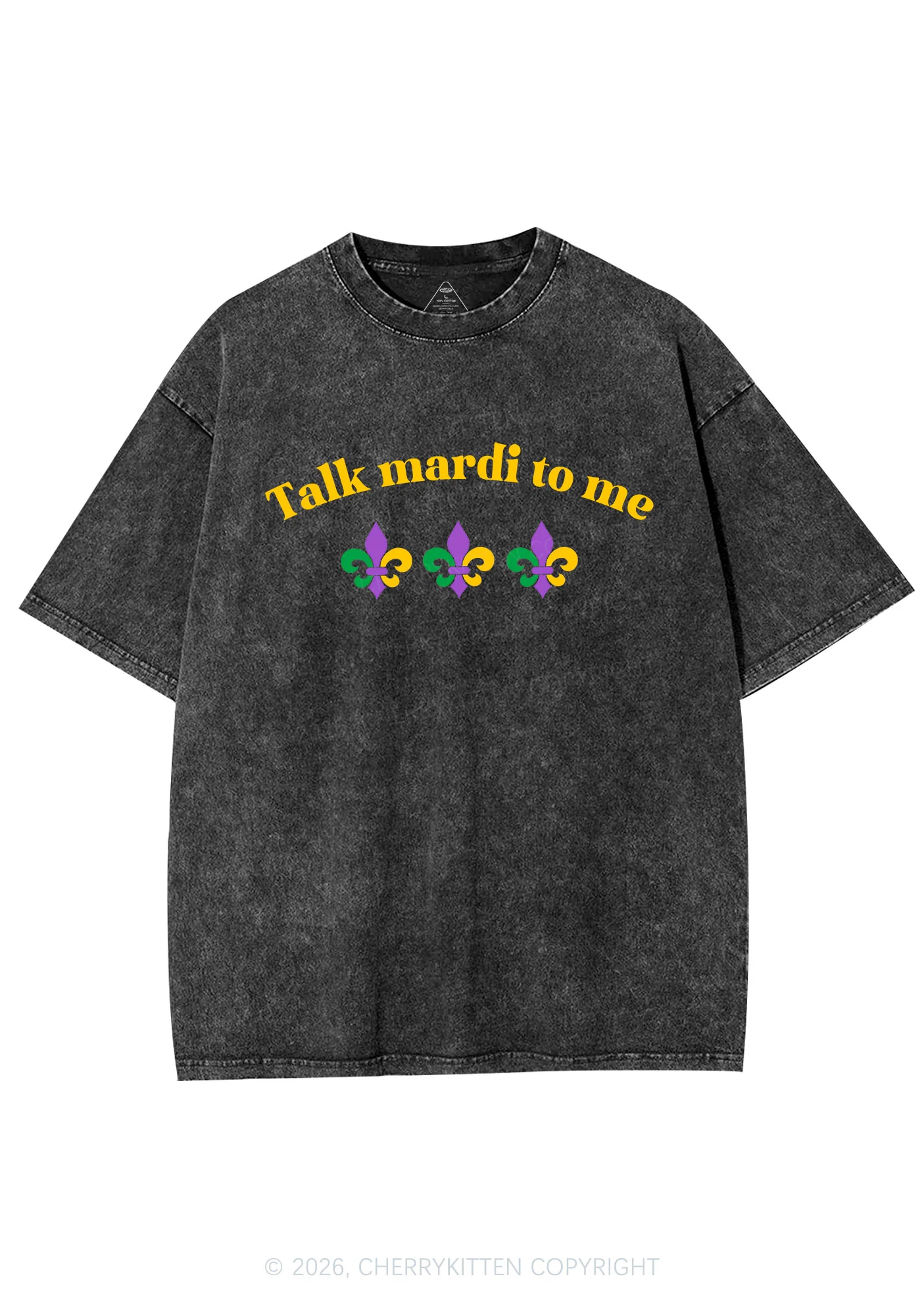 Talk Mardi To Me Y2K Shirts Washed Tee Cherrykitten - Image 3