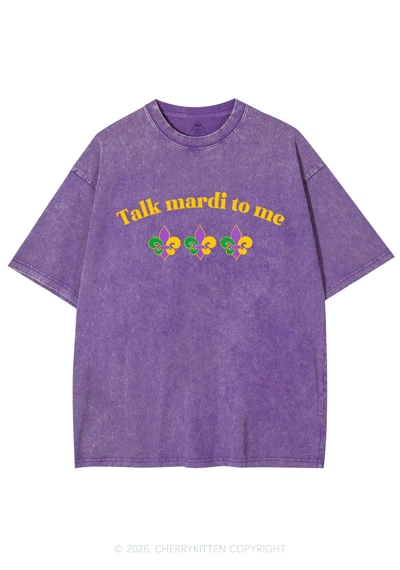 Talk Mardi To Me Y2K Shirts Washed Tee Cherrykitten - Image 5