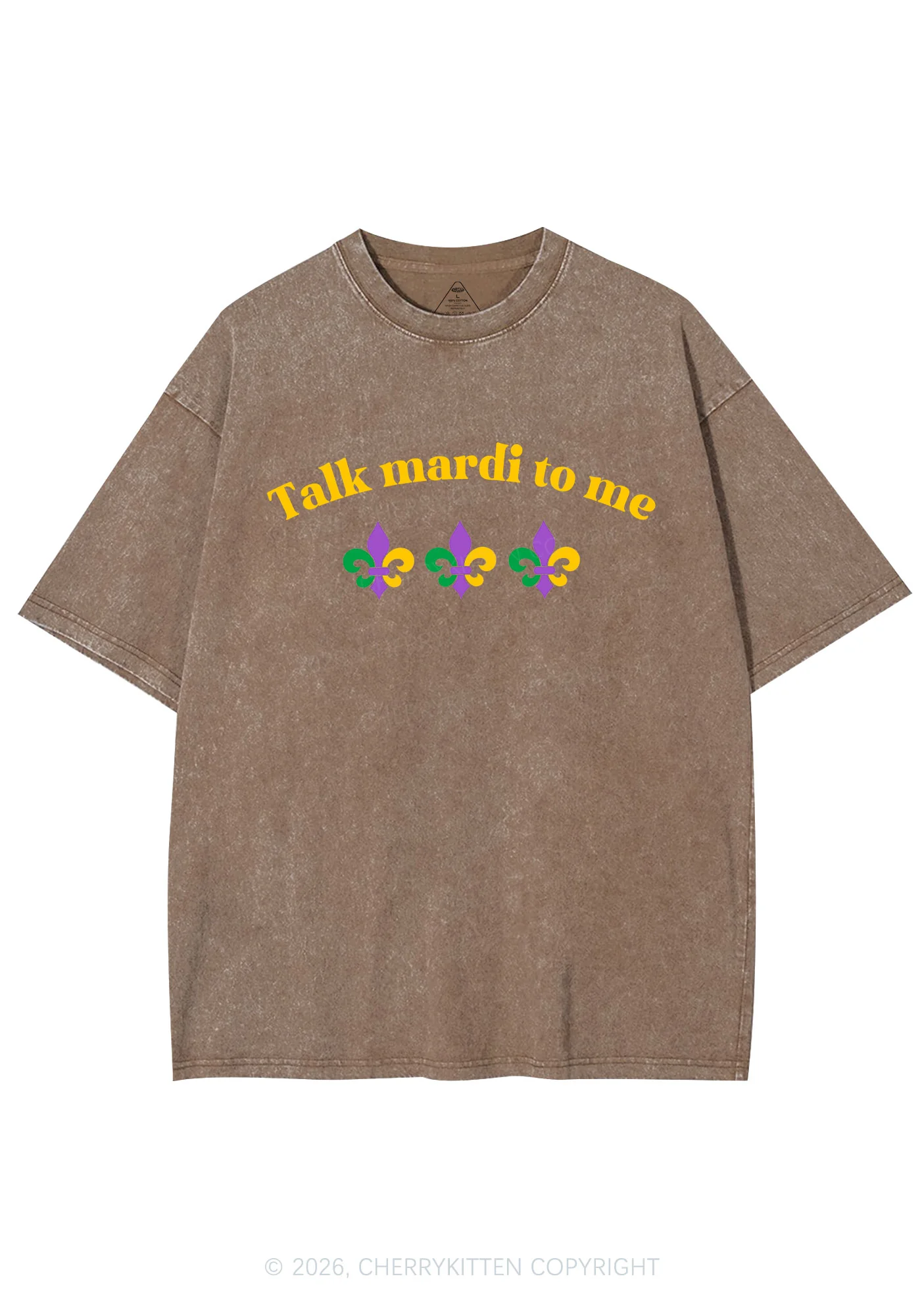 Talk Mardi To Me Y2K Shirts Washed Tee Cherrykitten - Image 7