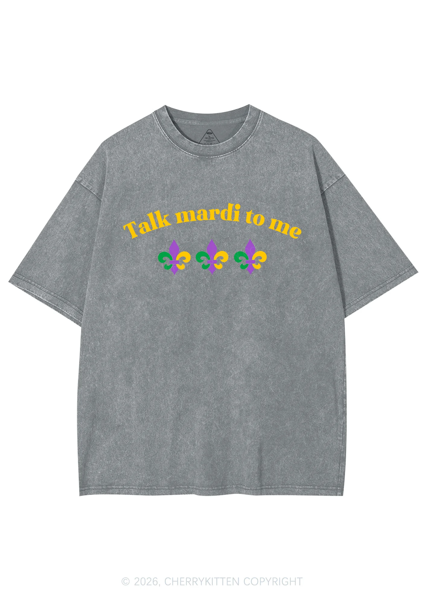 Talk Mardi To Me Y2K Shirts Washed Tee Cherrykitten - Image 8