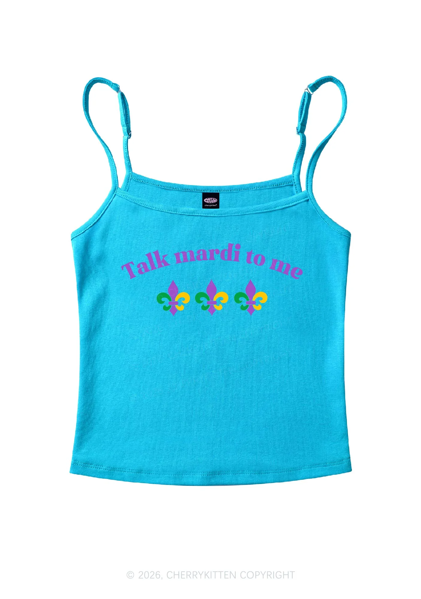 Talk Mardi To Me Y2K Spaghetti Strap Cami Cherrykitten - Image 5