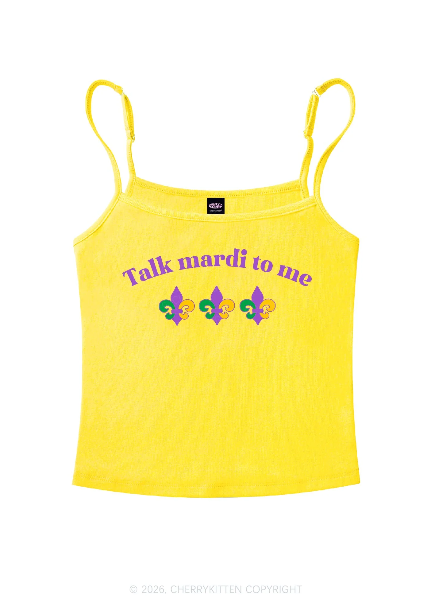Talk Mardi To Me Y2K Spaghetti Strap Cami Cherrykitten - Image 6
