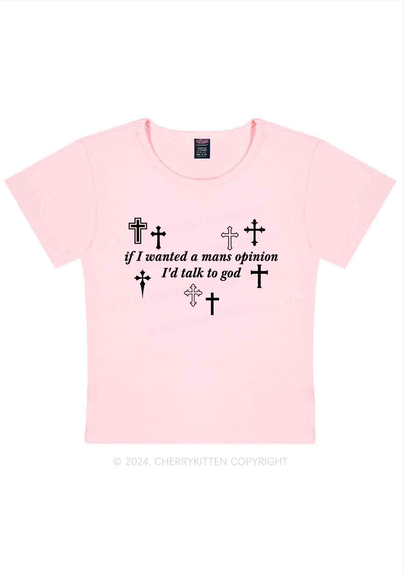 Talk To God Y2K Baby Tee Cherrykitten - Image 12