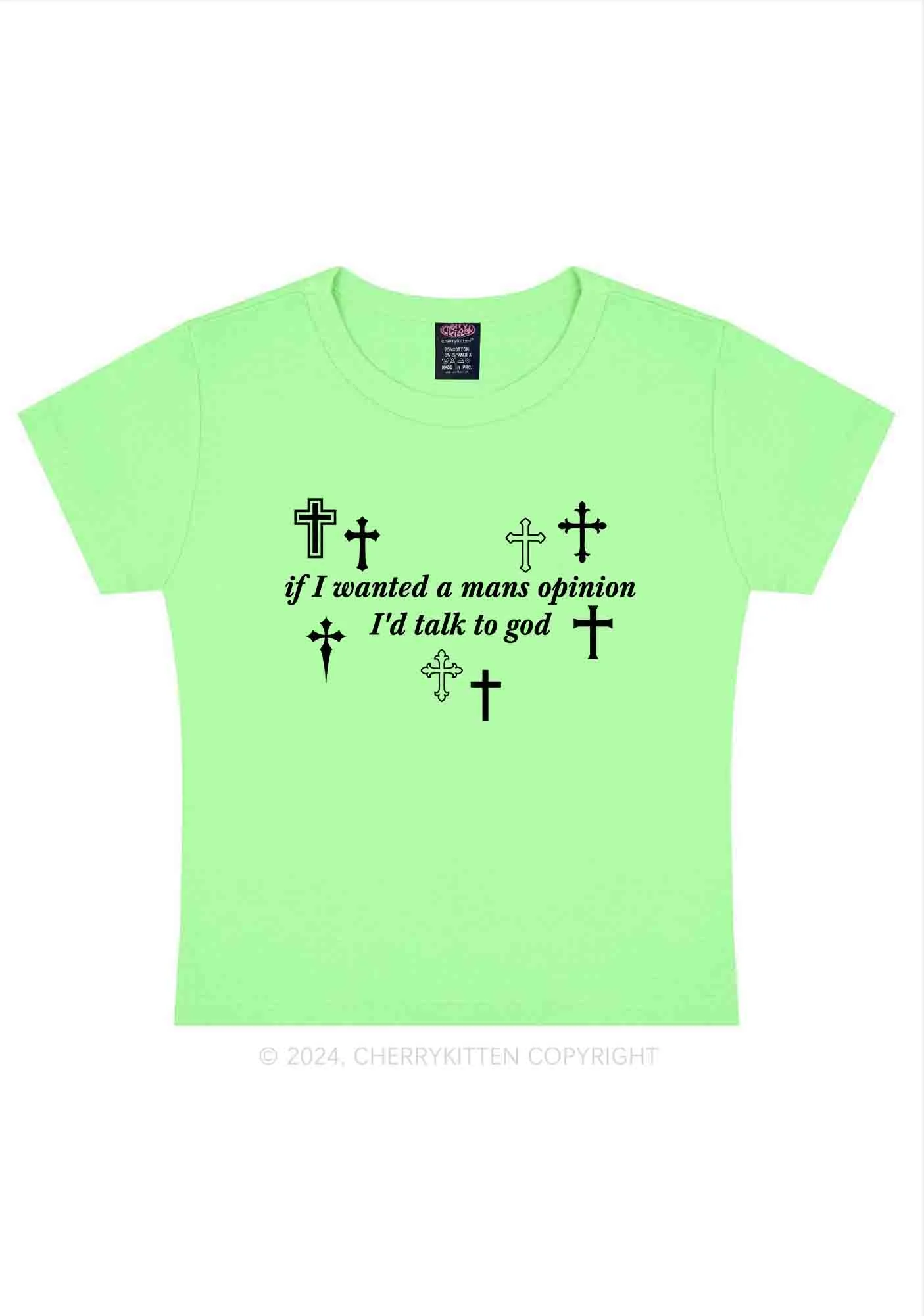 Talk To God Y2K Baby Tee Cherrykitten - Image 13