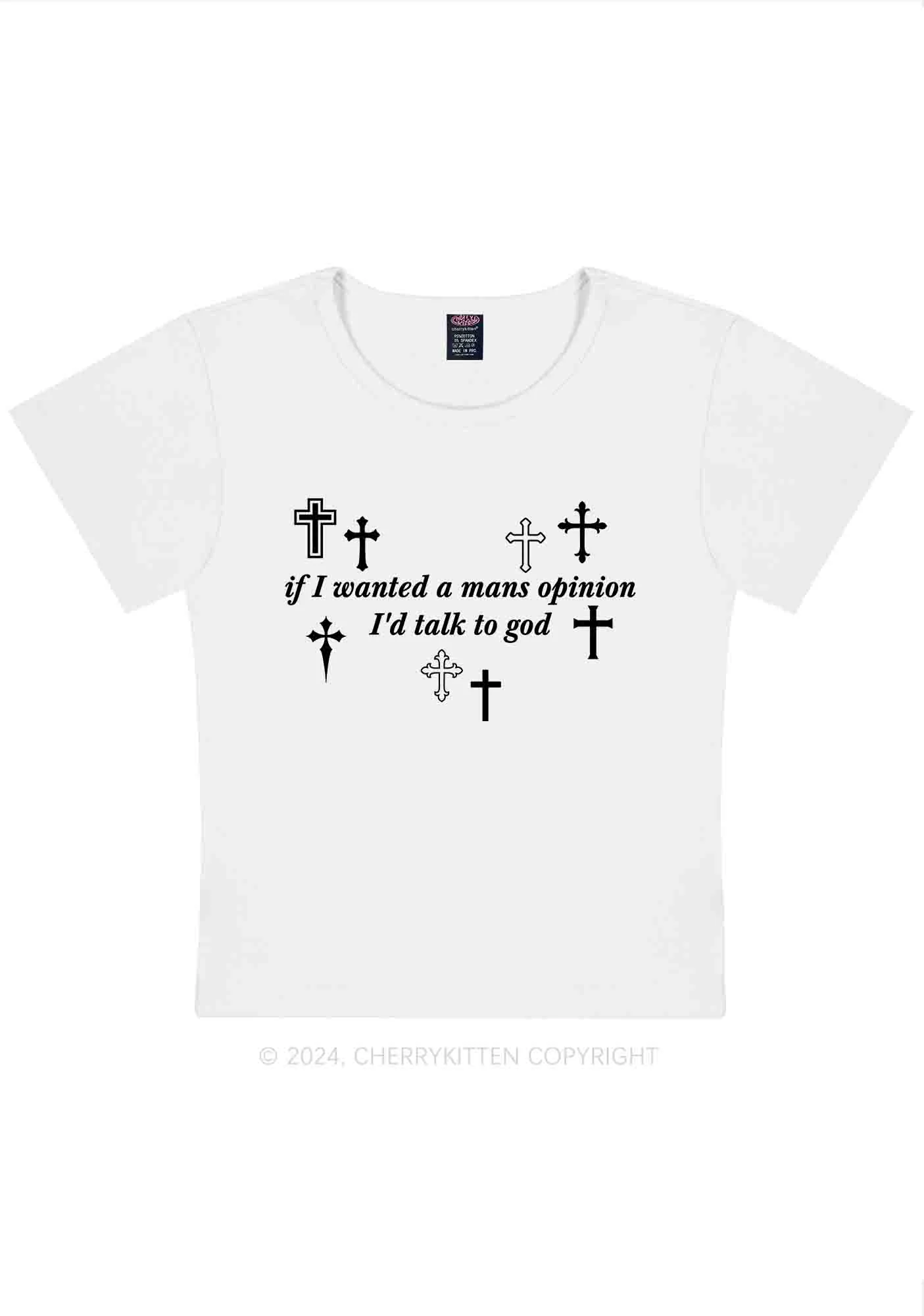 Talk To God Y2K Baby Tee Cherrykitten - Image 5