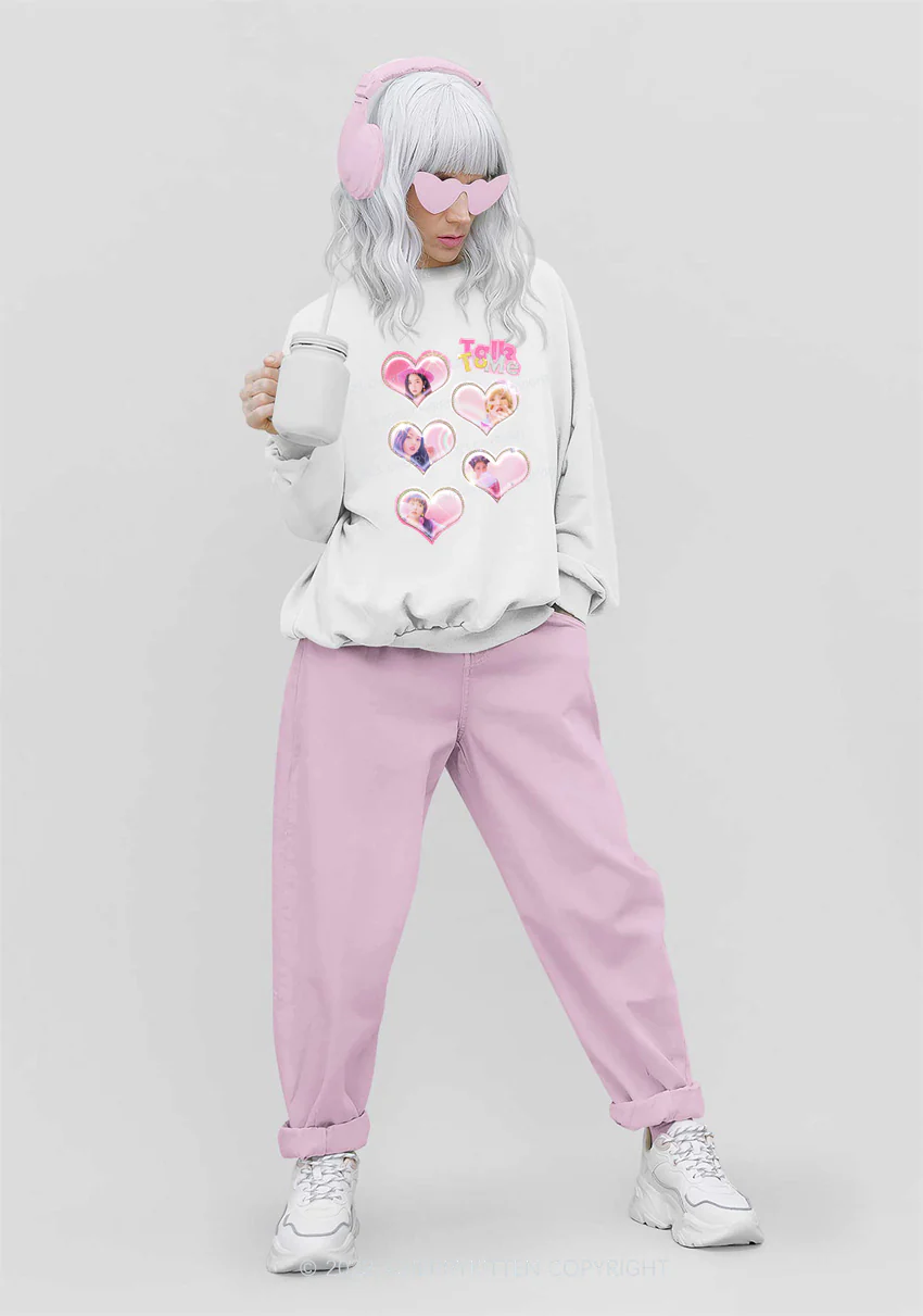 Talk To Me Hearts Y2K Kpop Sweatshirt Cherrykitten - Image 2