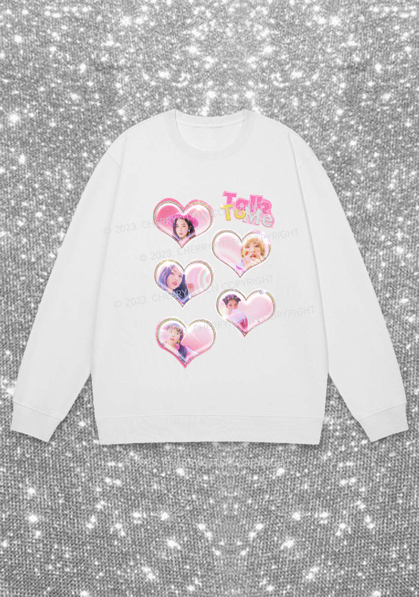 Talk To Me Hearts Y2K Kpop Sweatshirt Cherrykitten - Image 3