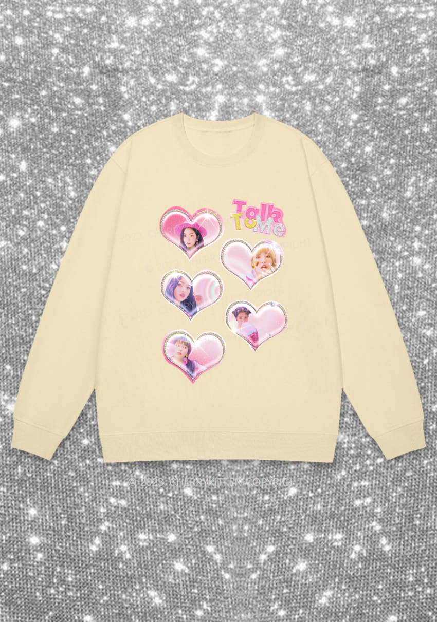Talk To Me Hearts Y2K Kpop Sweatshirt Cherrykitten - Image 4
