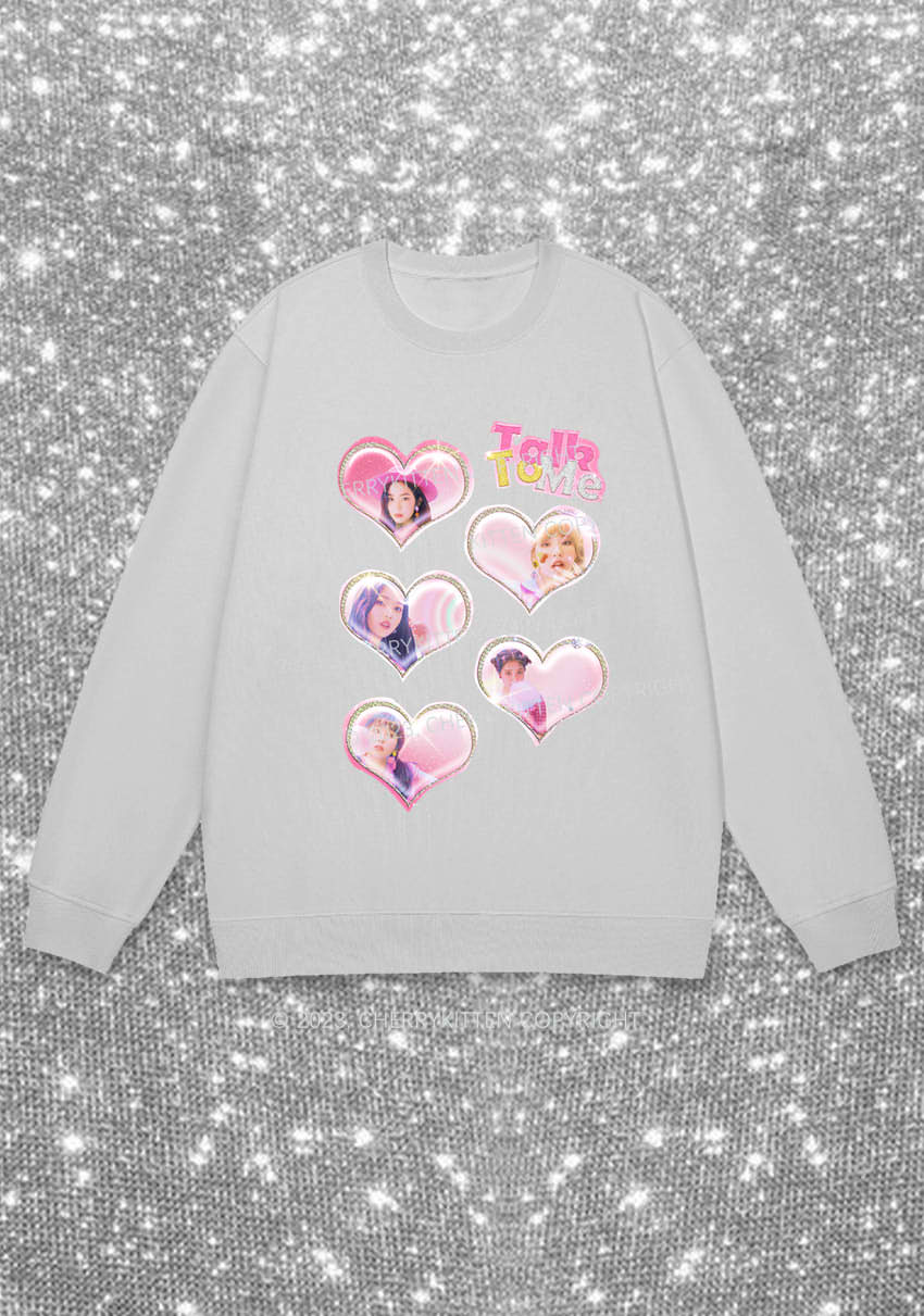 Talk To Me Hearts Y2K Kpop Sweatshirt Cherrykitten - Image 5