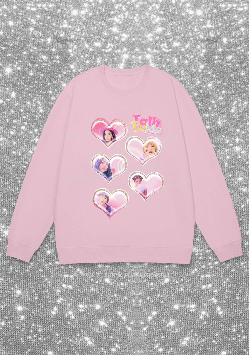Talk To Me Hearts Y2K Kpop Sweatshirt Cherrykitten - Image 6