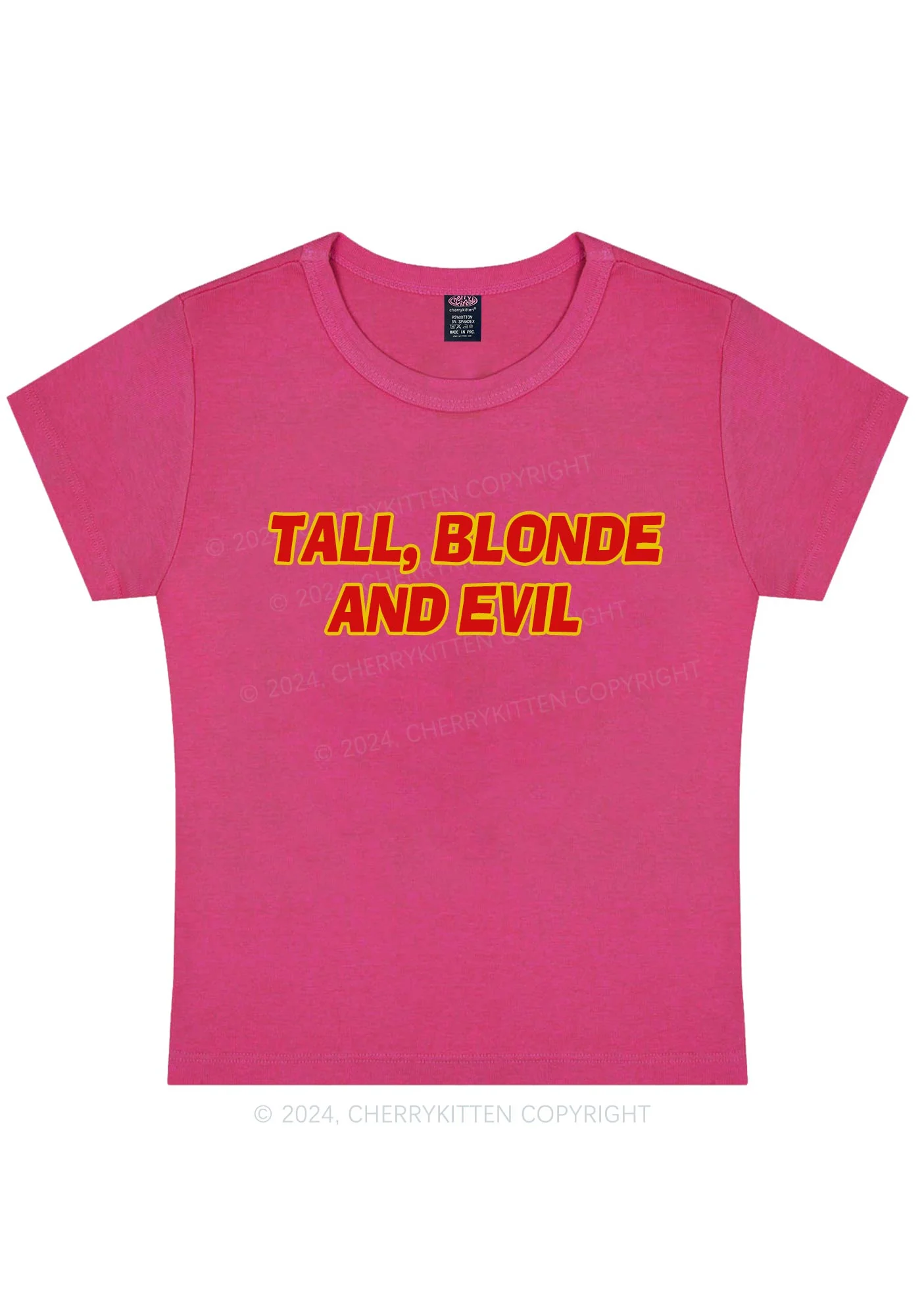 Tall Blonde And Evil Y2K Baby Tee Cherrykitten - Image 10