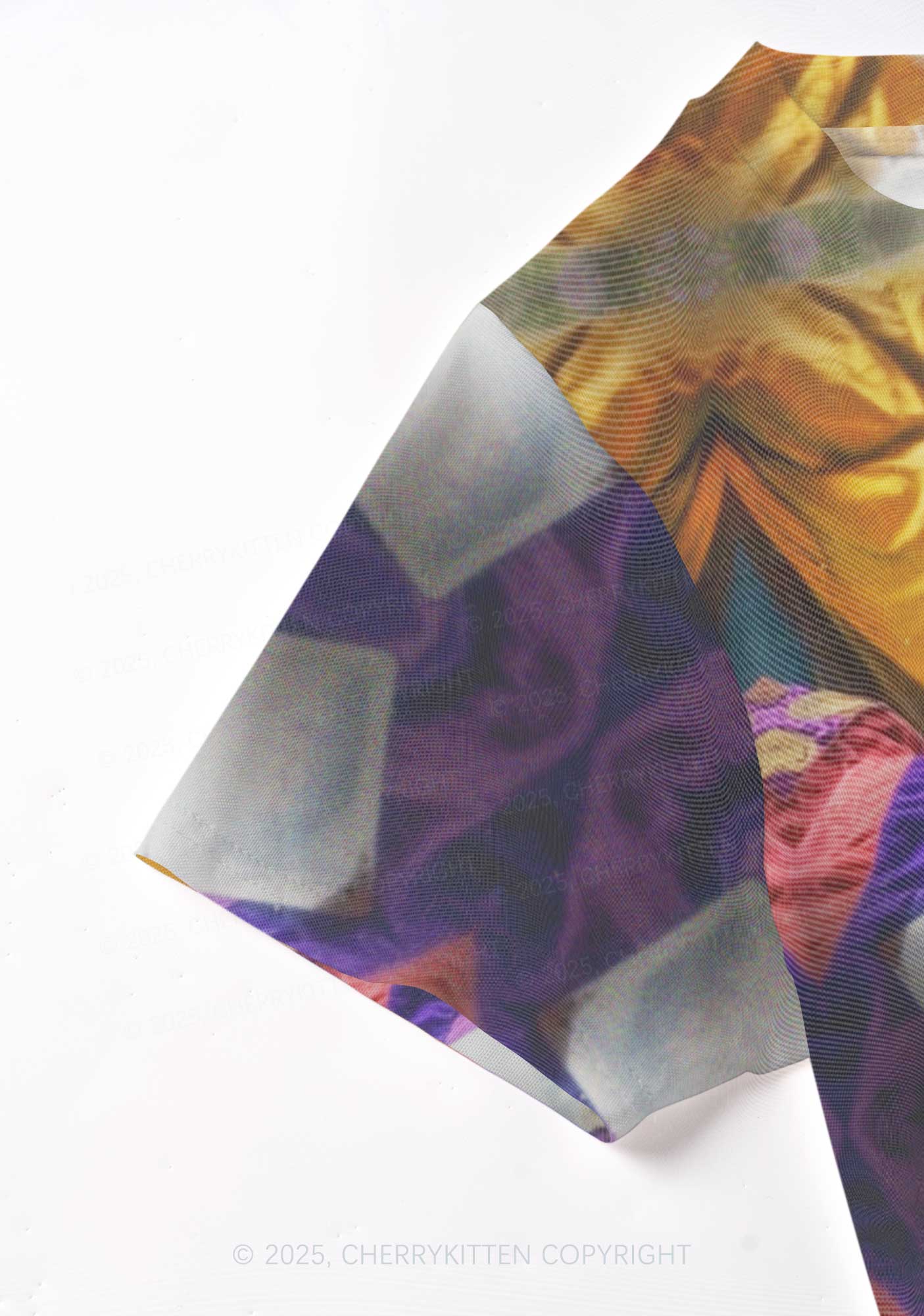 Tarot Raccoon Y2K Mesh Crop Top Cherrykitten - Image 5