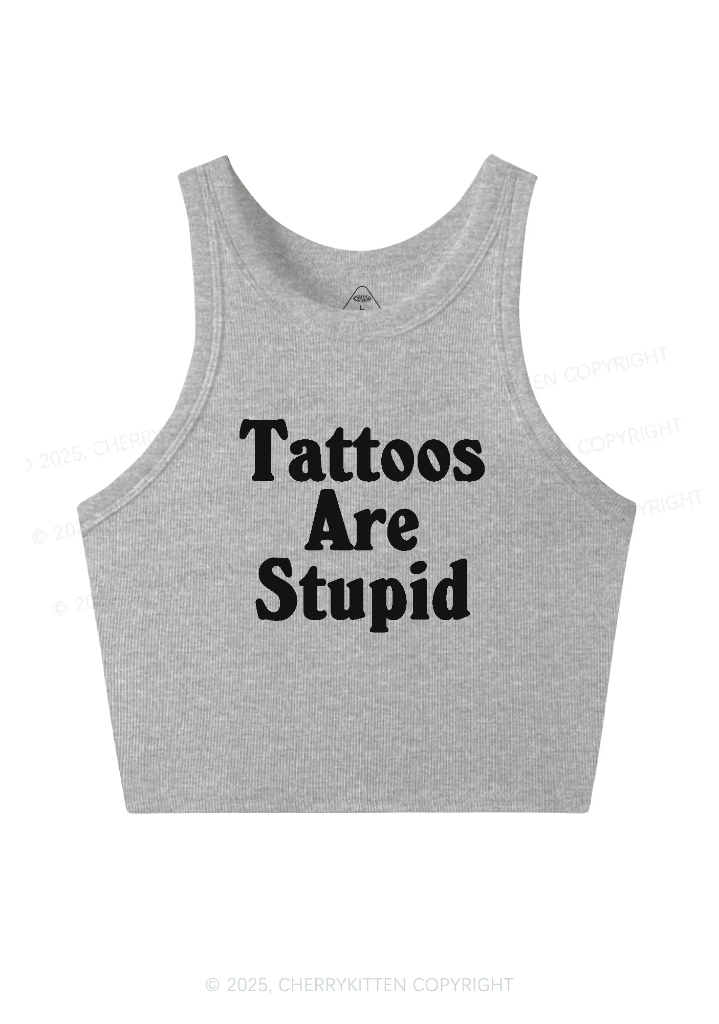 Tattoos Are Stupid Y2K Crop Tank Top Cherrykitten - Image 4