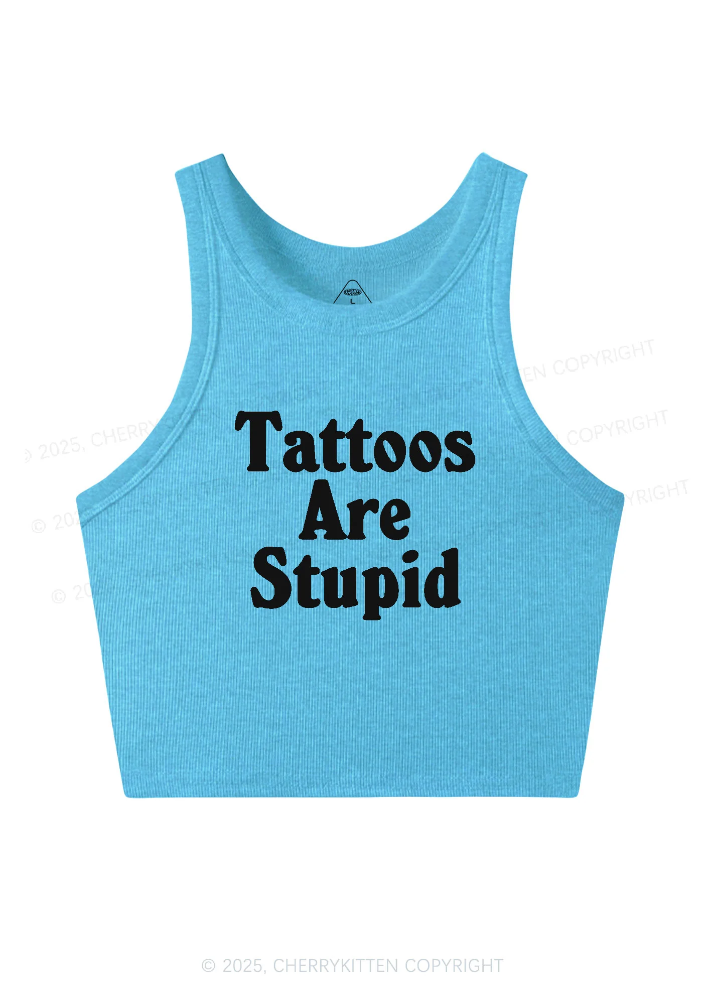 Tattoos Are Stupid Y2K Crop Tank Top Cherrykitten - Image 5