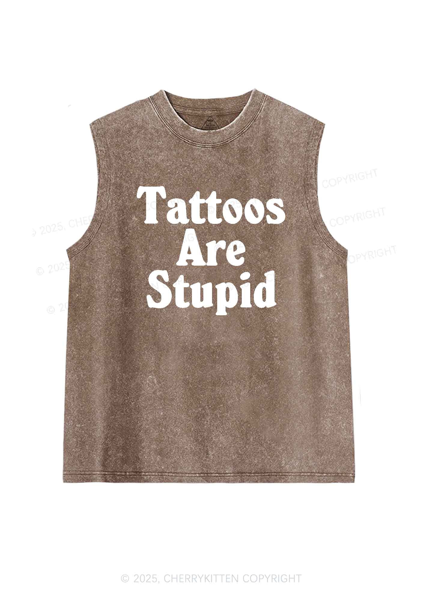 Tattoos Are Stupid Y2K Washed Tank Cherrykitten - Image 6