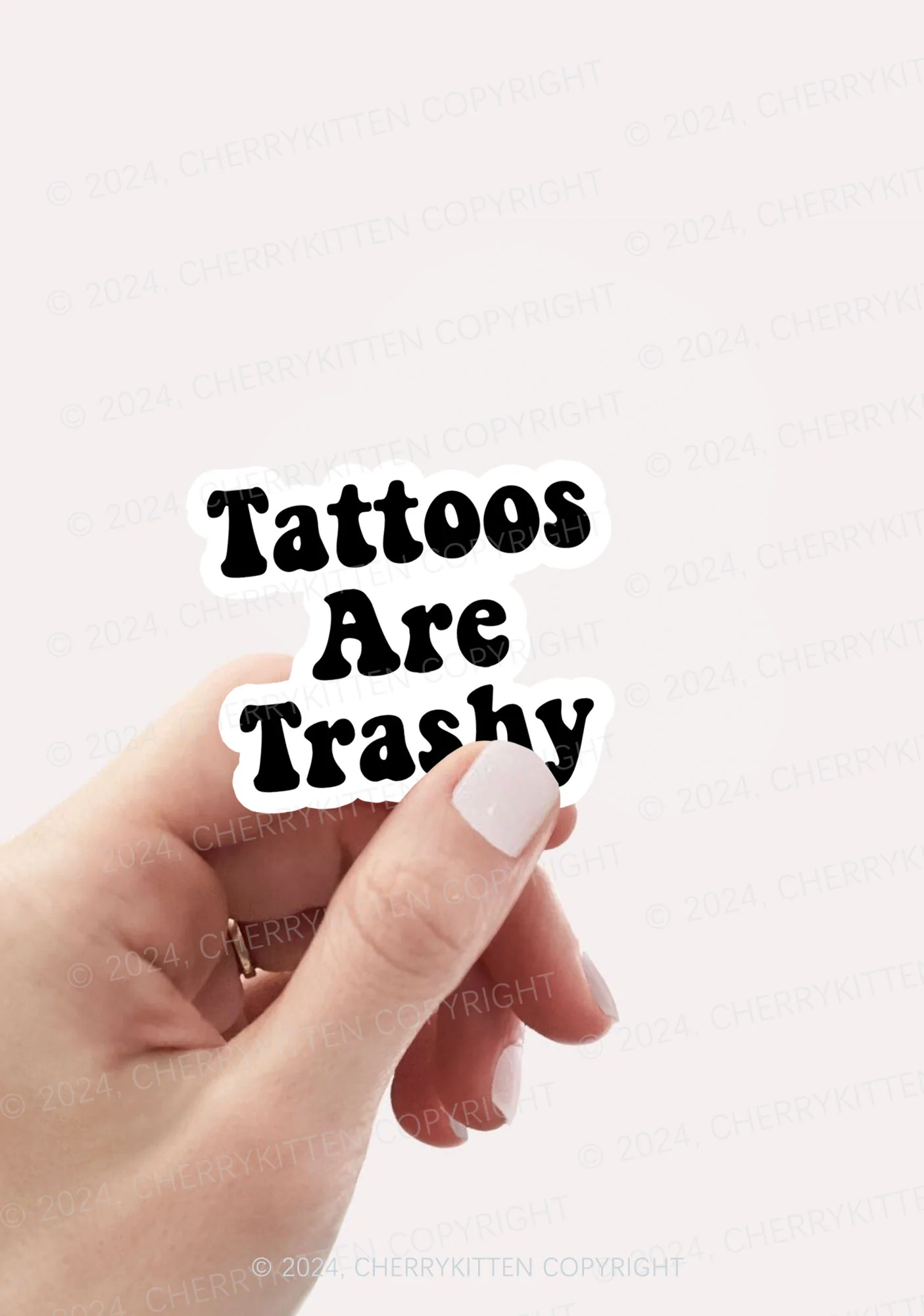 Tattoos Are Trashy 1Pc Y2K Sticker Cherrykitten - Image 2