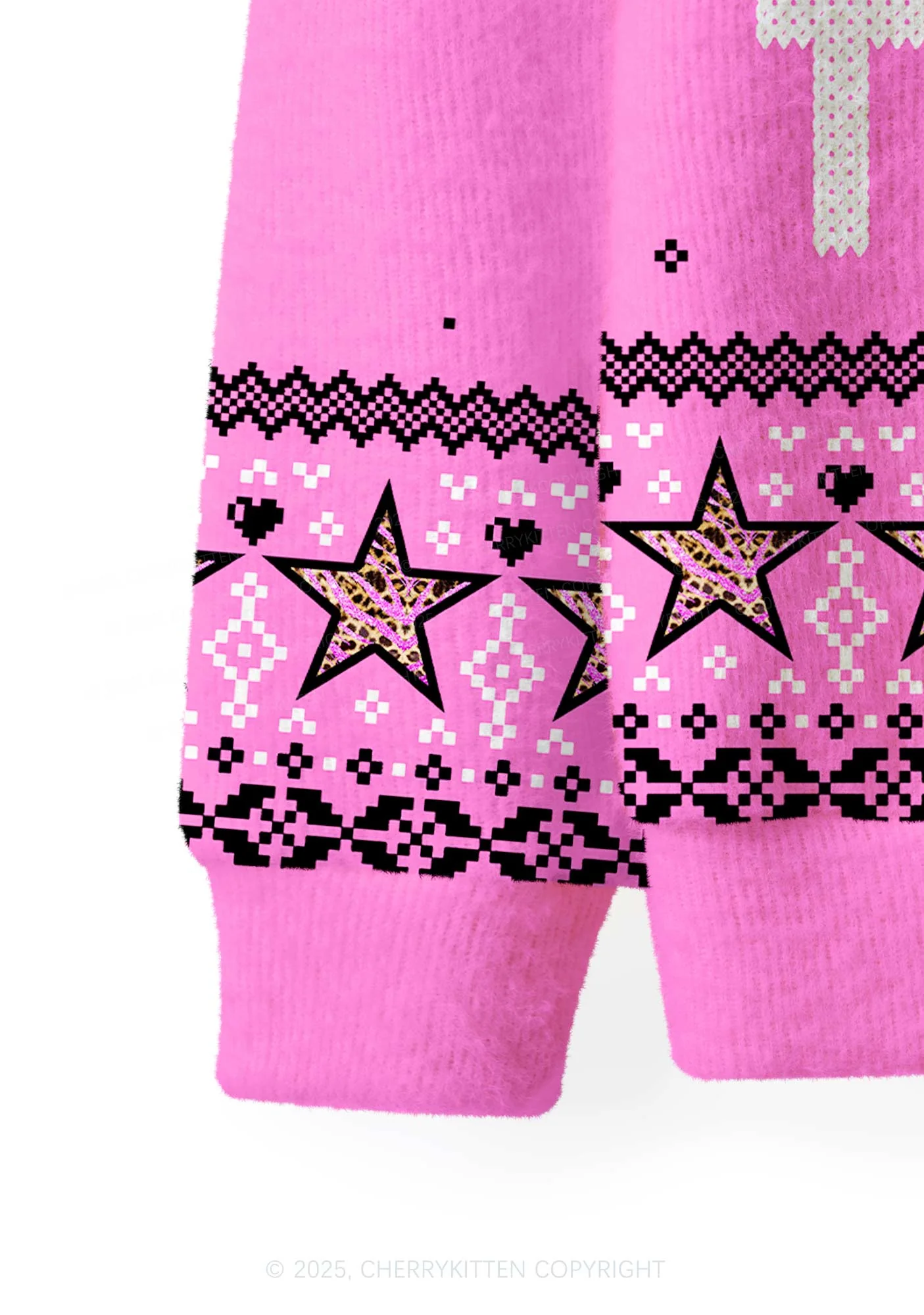 Tattoos Are Trashy Y2K Christmas Cardigan Knit Sweatshirt Cherrykitten - Image 4