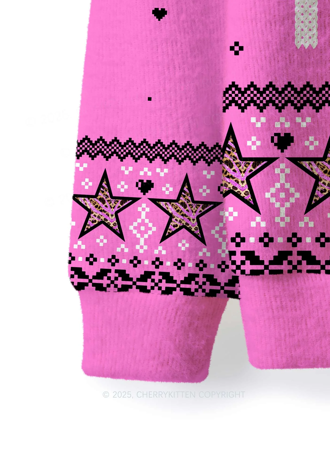 Tattoos Are Trashy Y2K Christmas Knit Sweatshirt Cherrykitten - Image 4