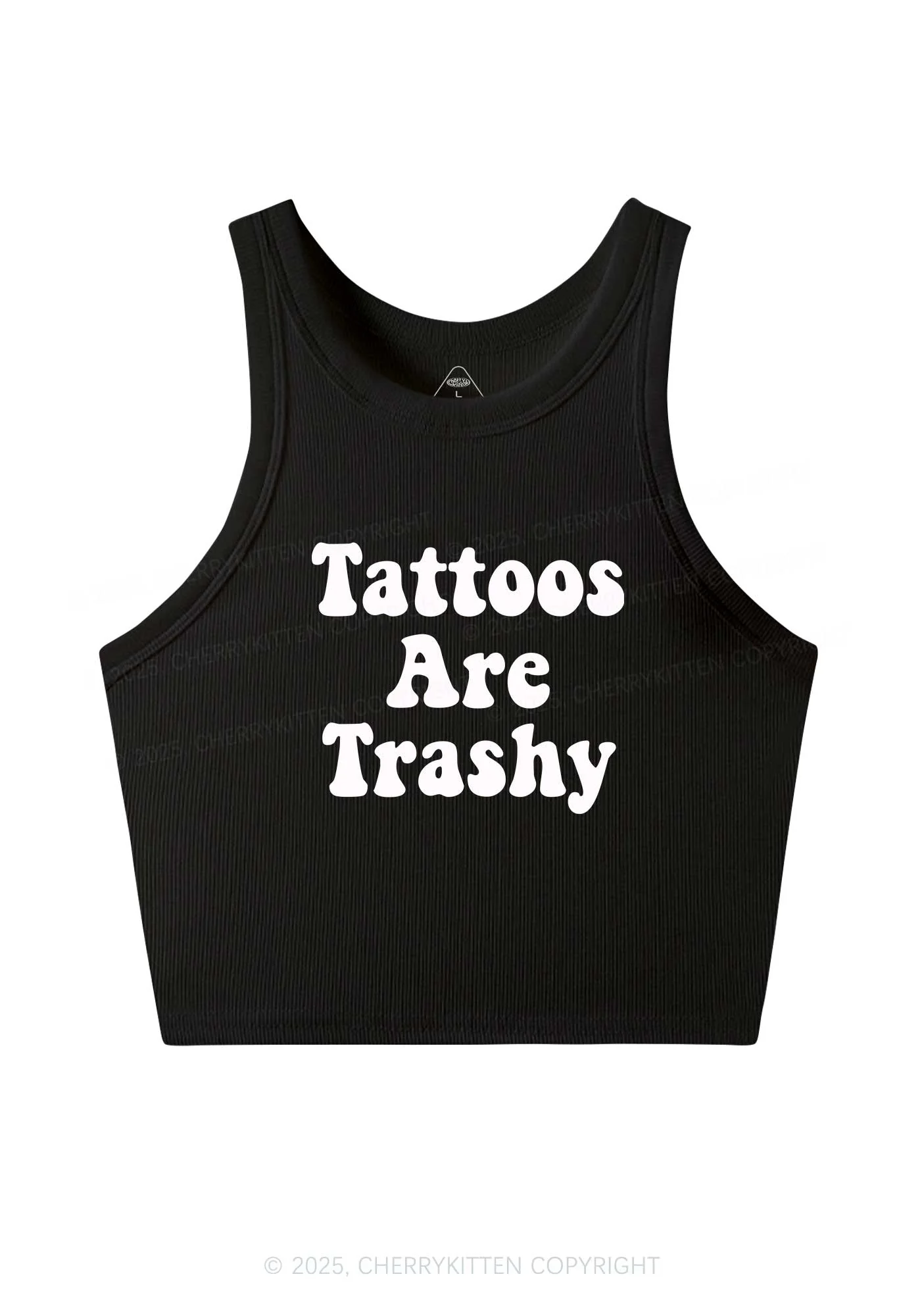 Tattoos Are Trashy Y2K Crop Tank Top Cherrykitten - Image 3