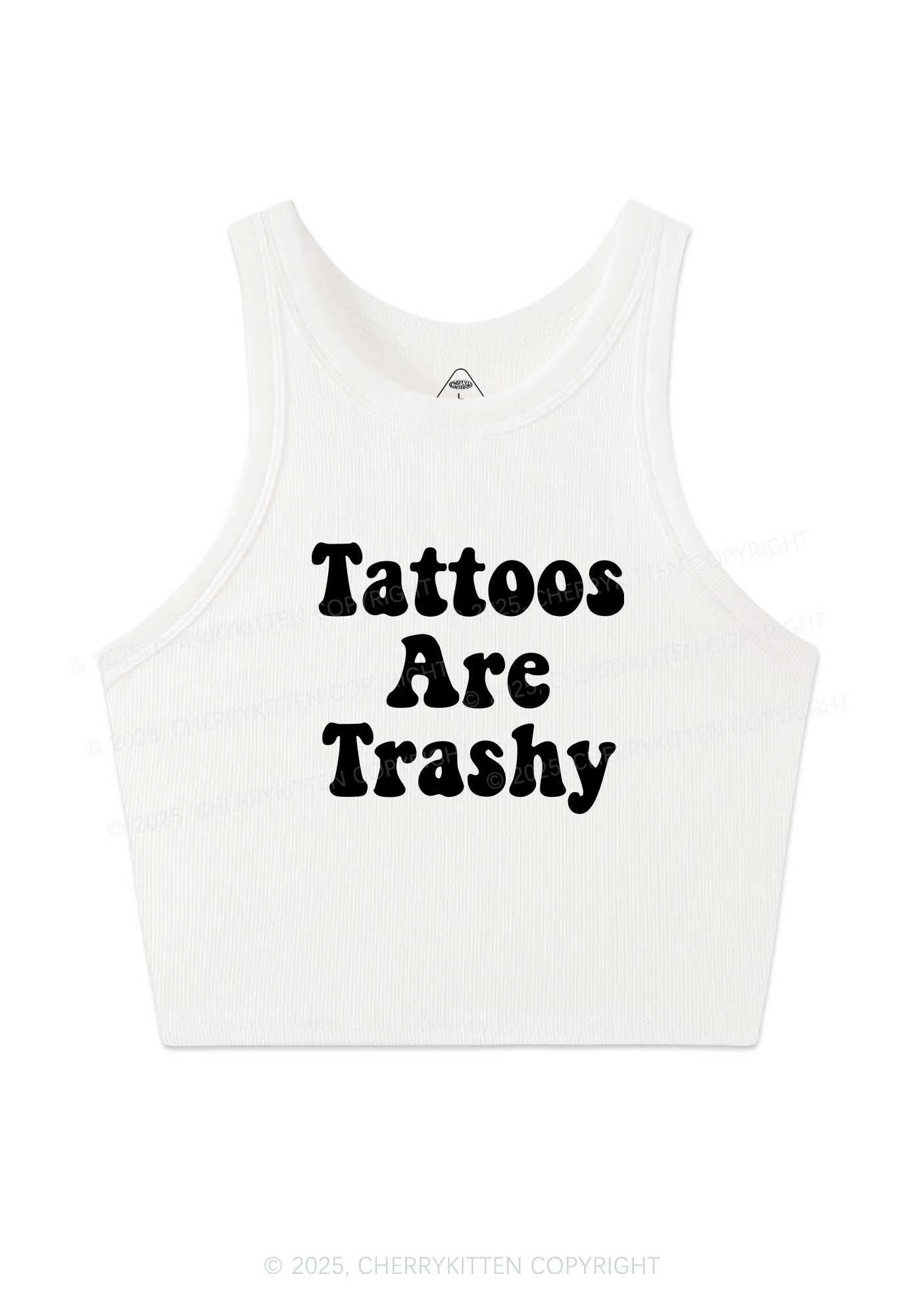 Tattoos Are Trashy Y2K Crop Tank Top Cherrykitten - Image 4