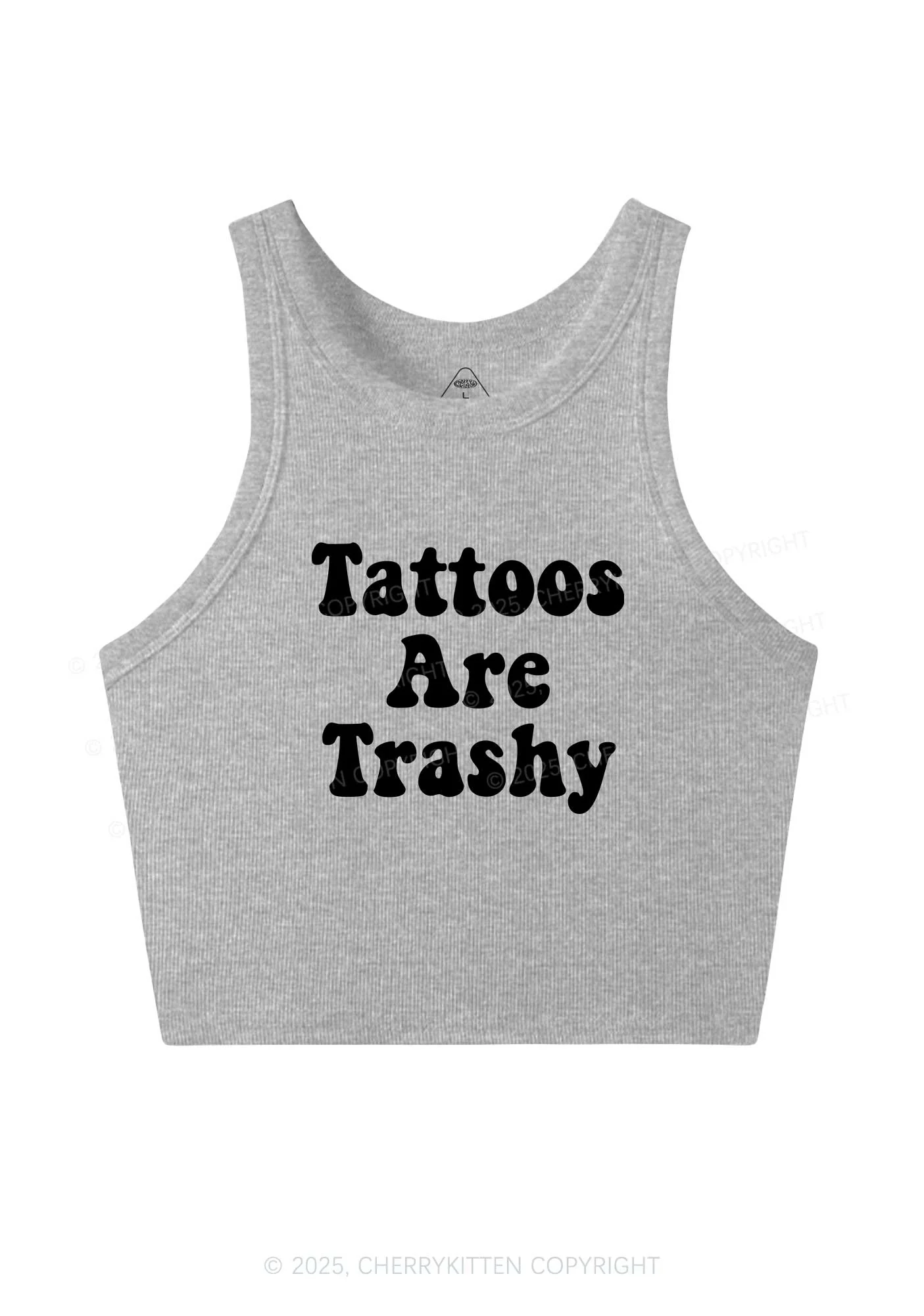 Tattoos Are Trashy Y2K Crop Tank Top Cherrykitten - Image 5