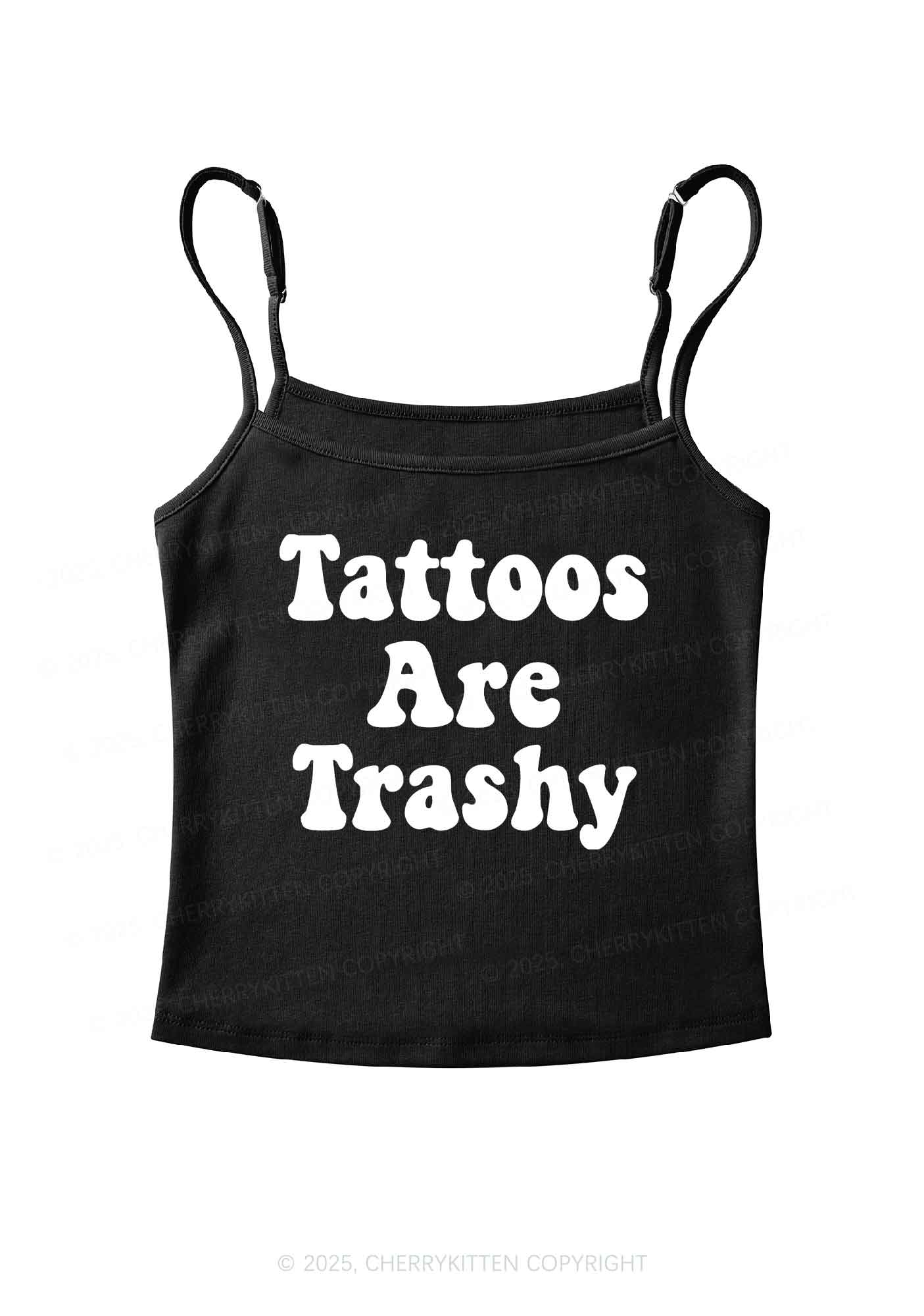 Tattoos Are Trashy Y2K Spaghetti Strap Cami Cherrykitten - Image 3