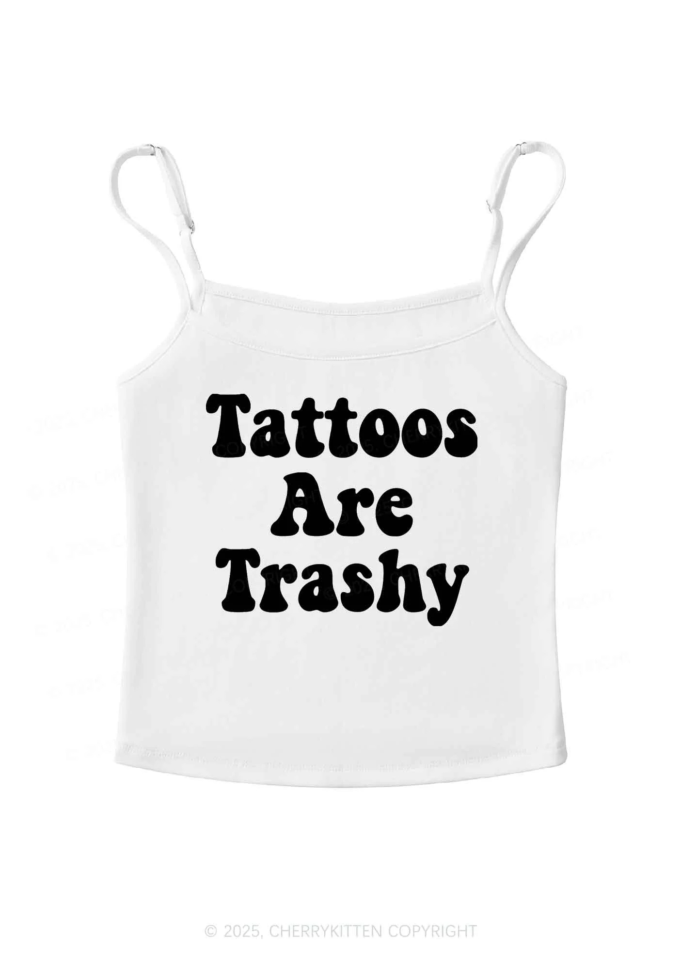 Tattoos Are Trashy Y2K Spaghetti Strap Cami Cherrykitten - Image 4