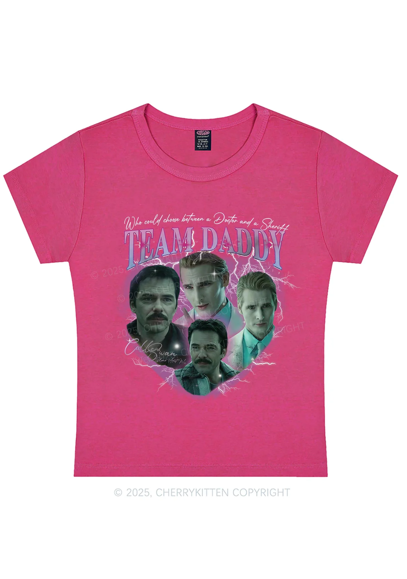Team Daddy Y2K Baby Tee Cherrykitten - Image 4
