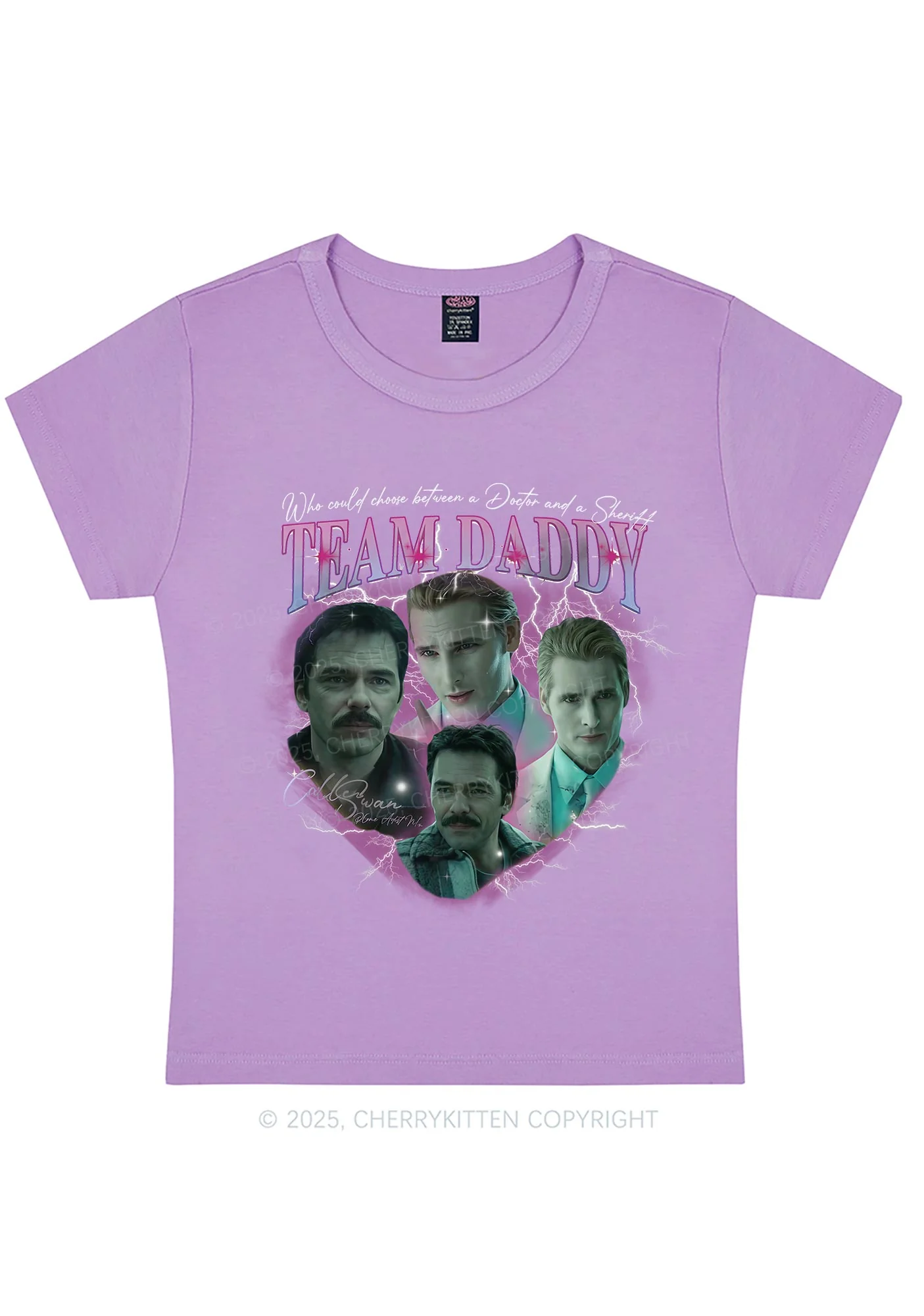 Team Daddy Y2K Baby Tee Cherrykitten - Image 5
