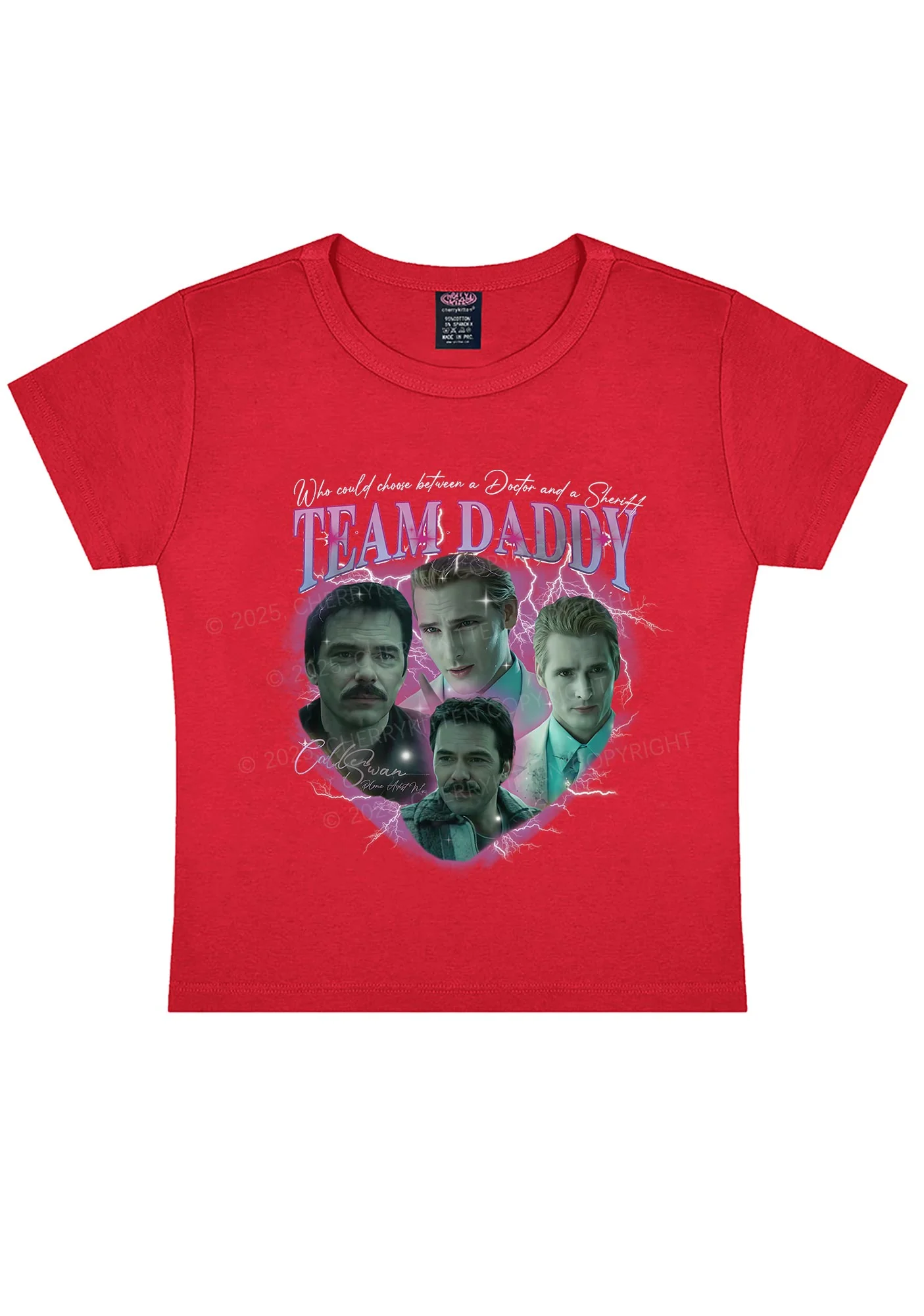 Team Daddy Y2K Baby Tee Cherrykitten - Image 6