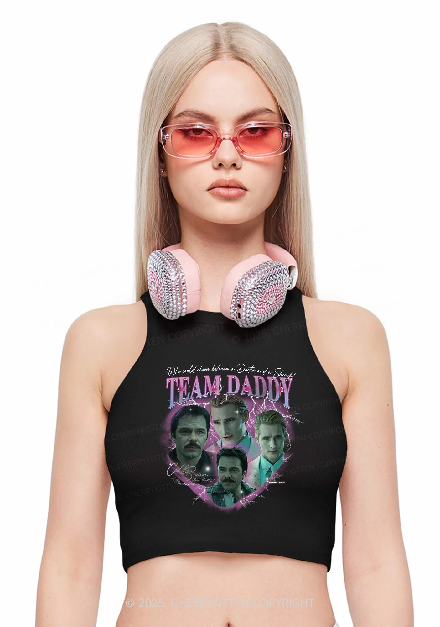 Team Daddy Y2K Crop Tank Top Cherrykitten - Image 2