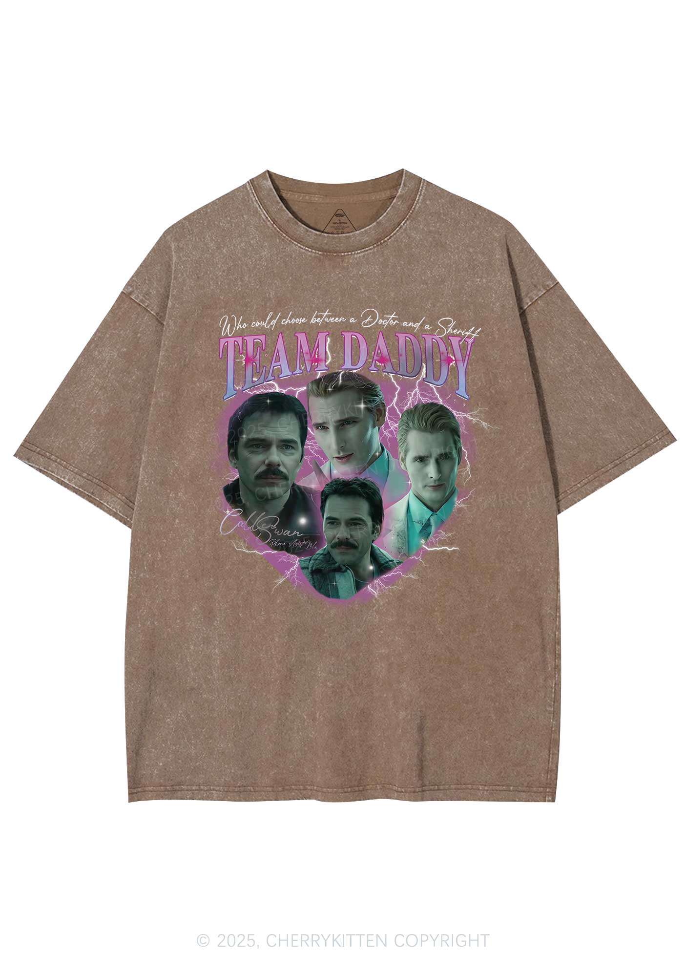 Team Daddy Y2K Shirts Washed Tee Cherrykitten - Image 8