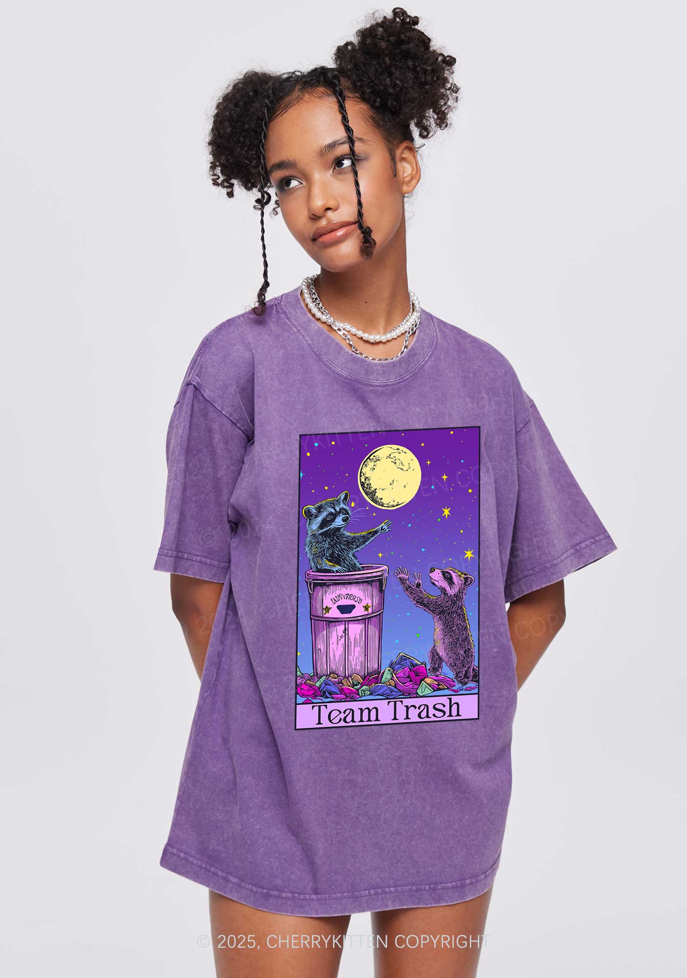 Team Trash Y2K Washed Tee Cherrykitten - Image 2
