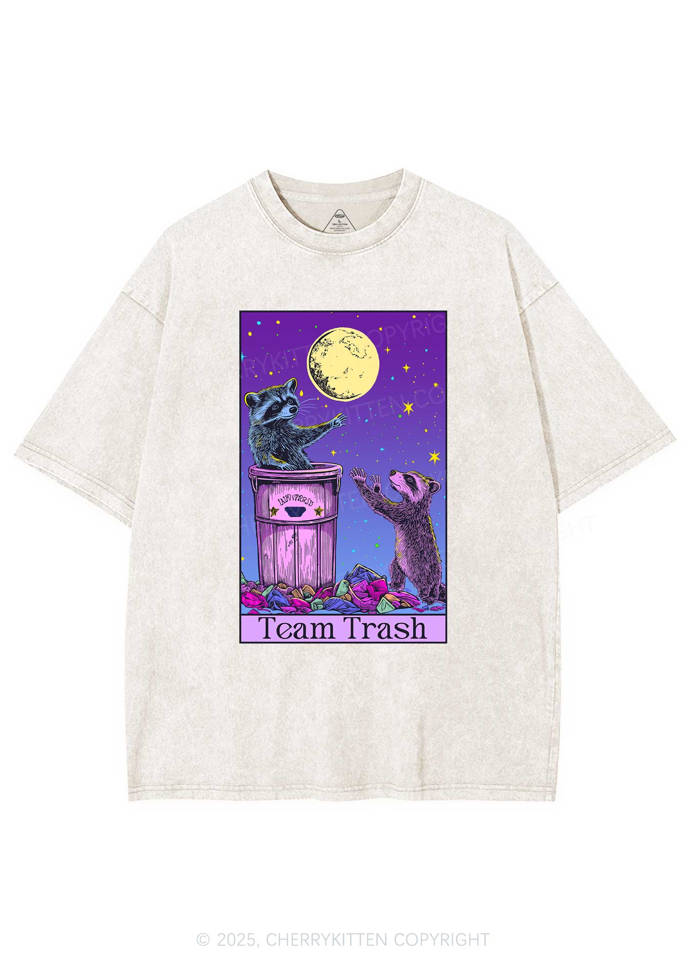 Team Trash Y2K Washed Tee Cherrykitten - Image 5