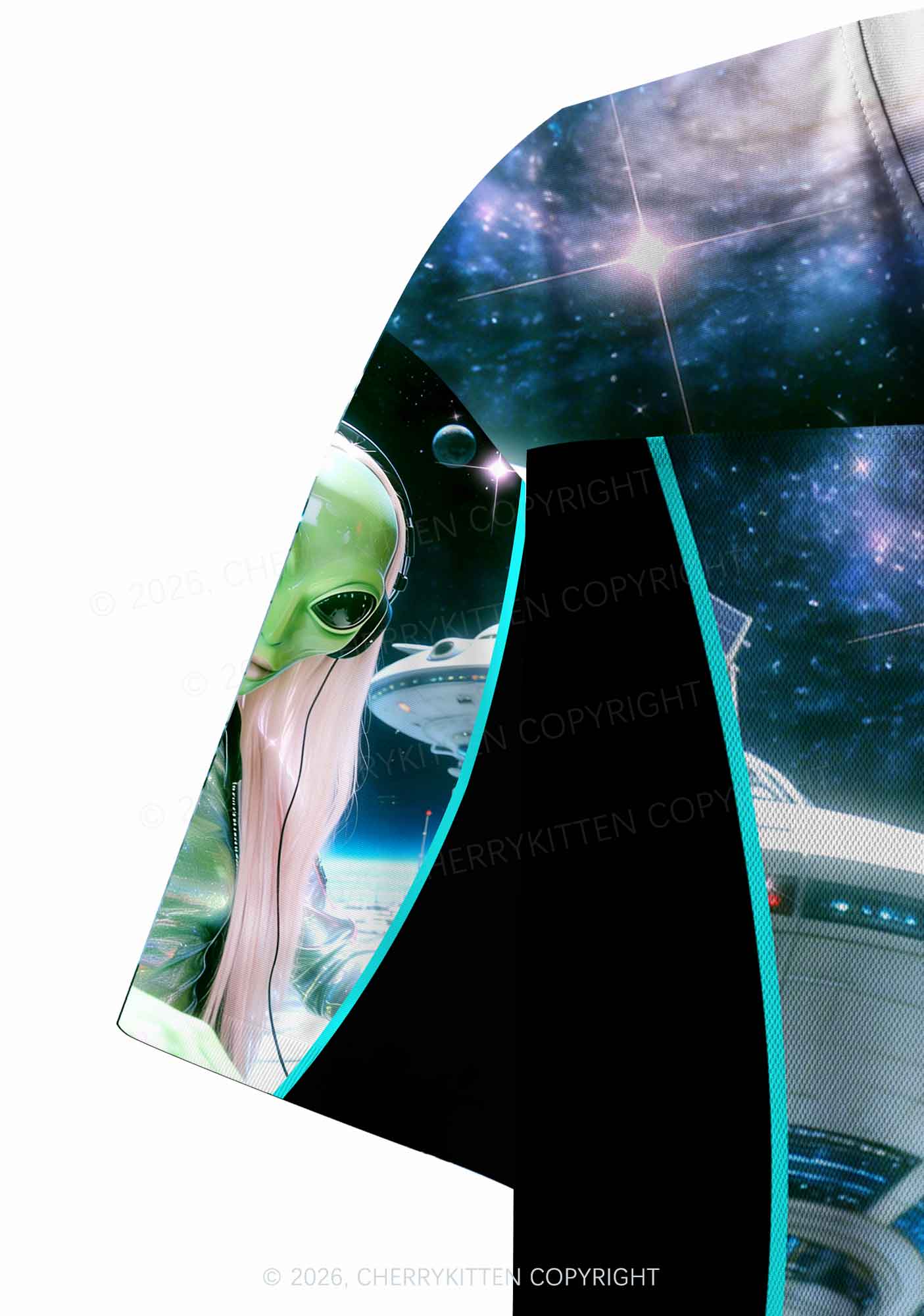 Techno Alien DJ Y2K Crop Sport Jersey Shirts Cherrykitten - Image 8