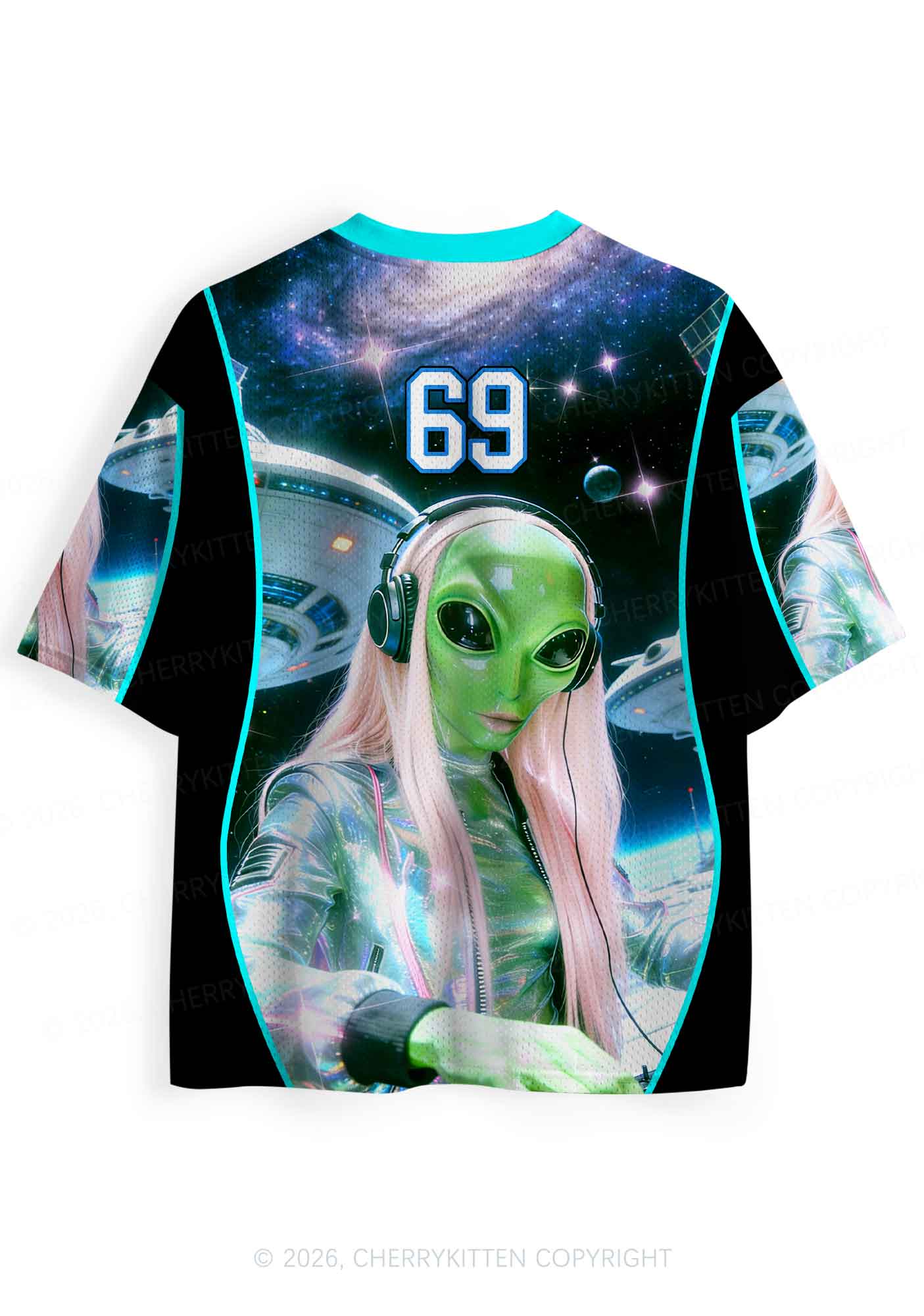 Techno Alien DJ Y2K Sport Jersey Shirts Cherrykitten - Image 4