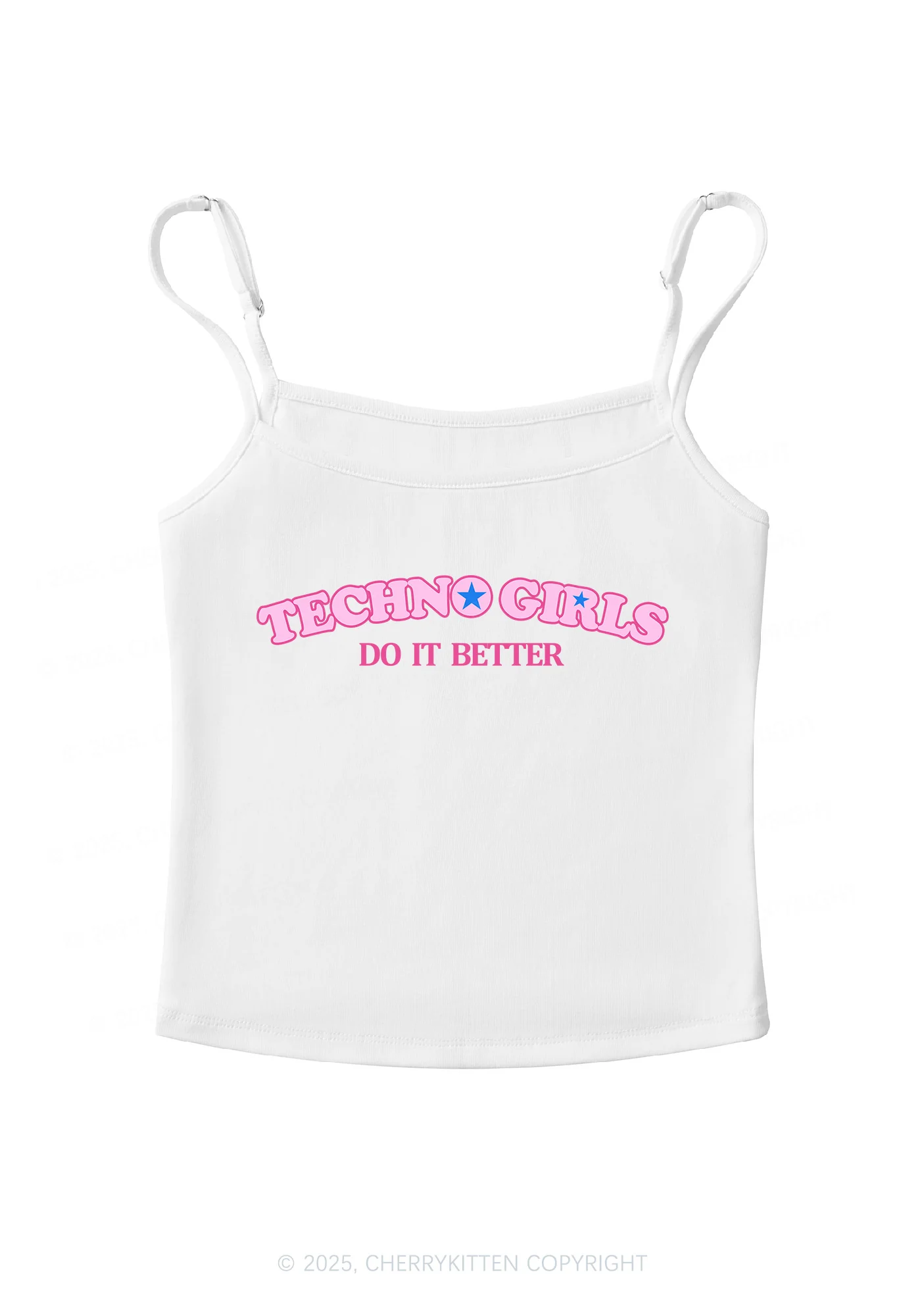 Techno Girl Do Better Y2K Spaghetti Strap Cami Cherrykitten - Image 3