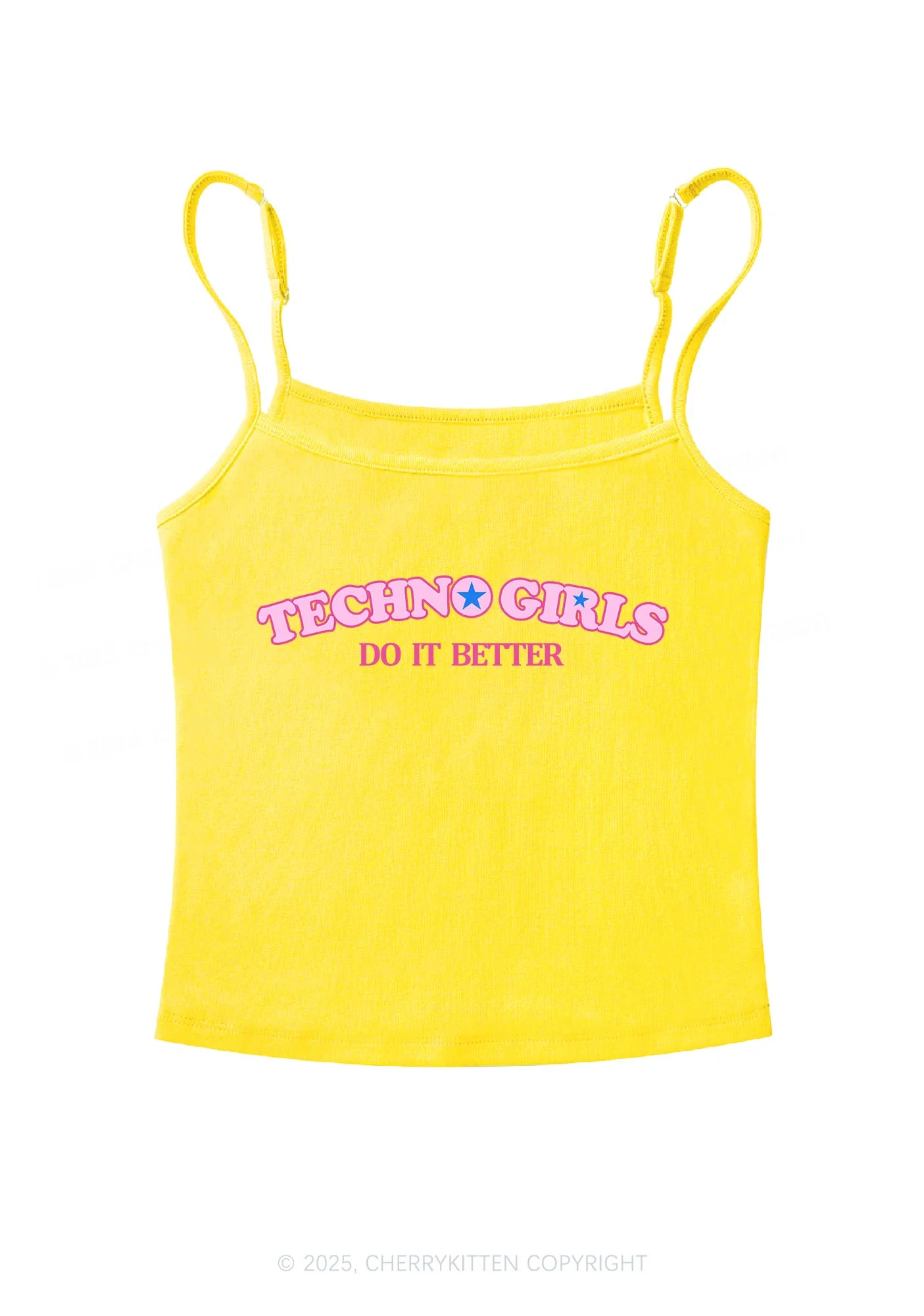 Techno Girl Do Better Y2K Spaghetti Strap Cami Cherrykitten - Image 4