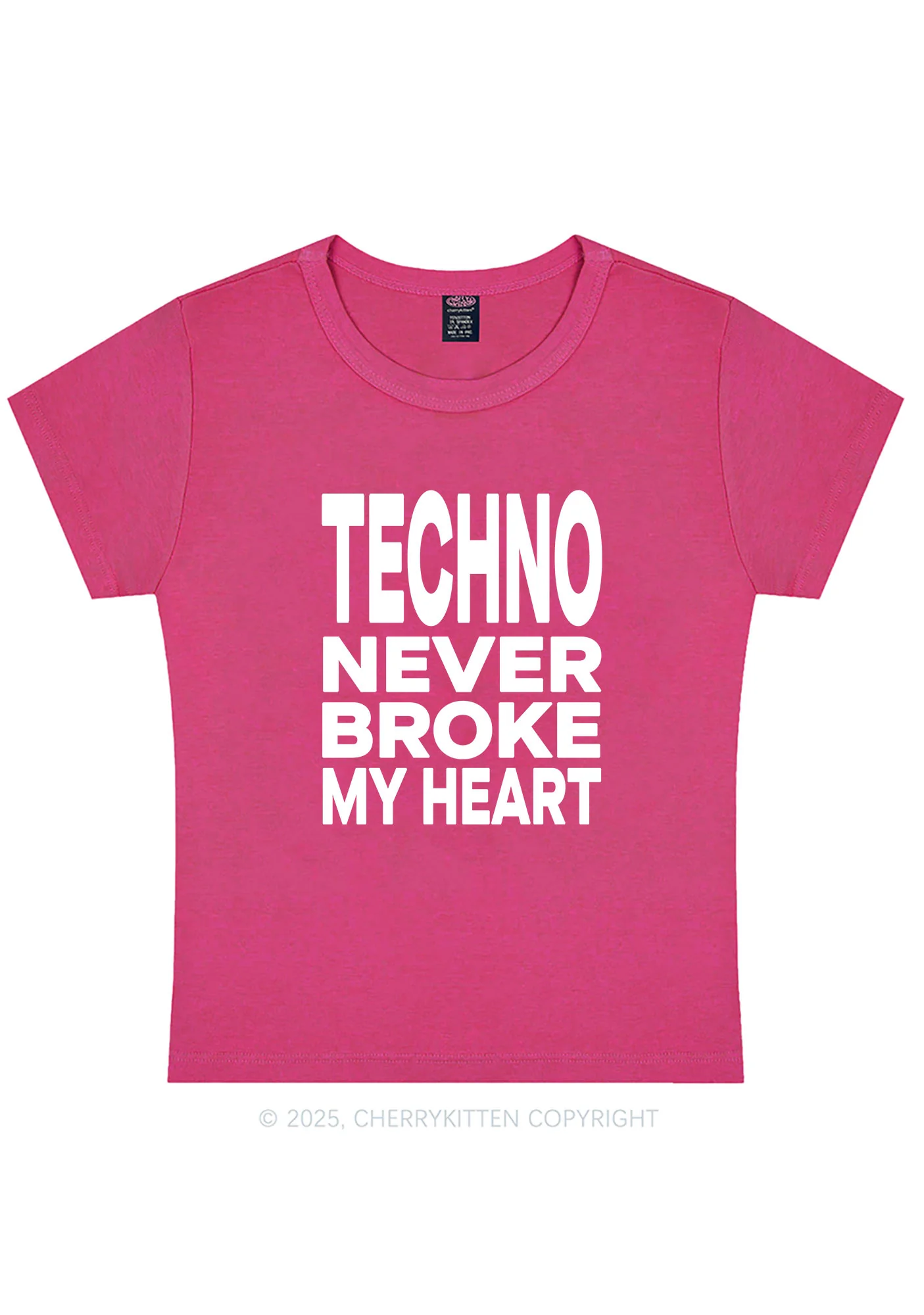 Techno Heart Y2K Baby Tee Cherrykitten - Image 4