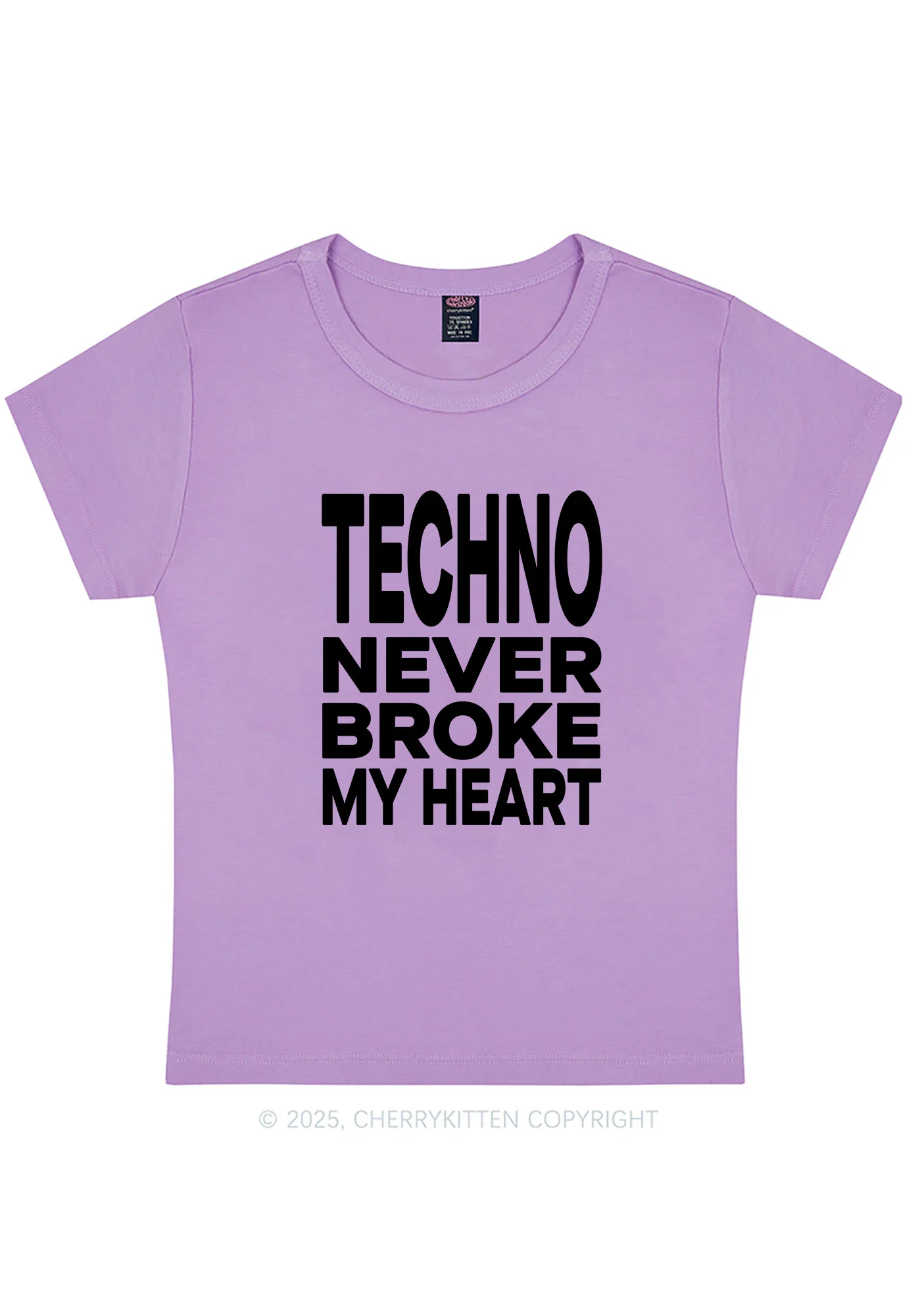 Techno Heart Y2K Baby Tee Cherrykitten - Image 5