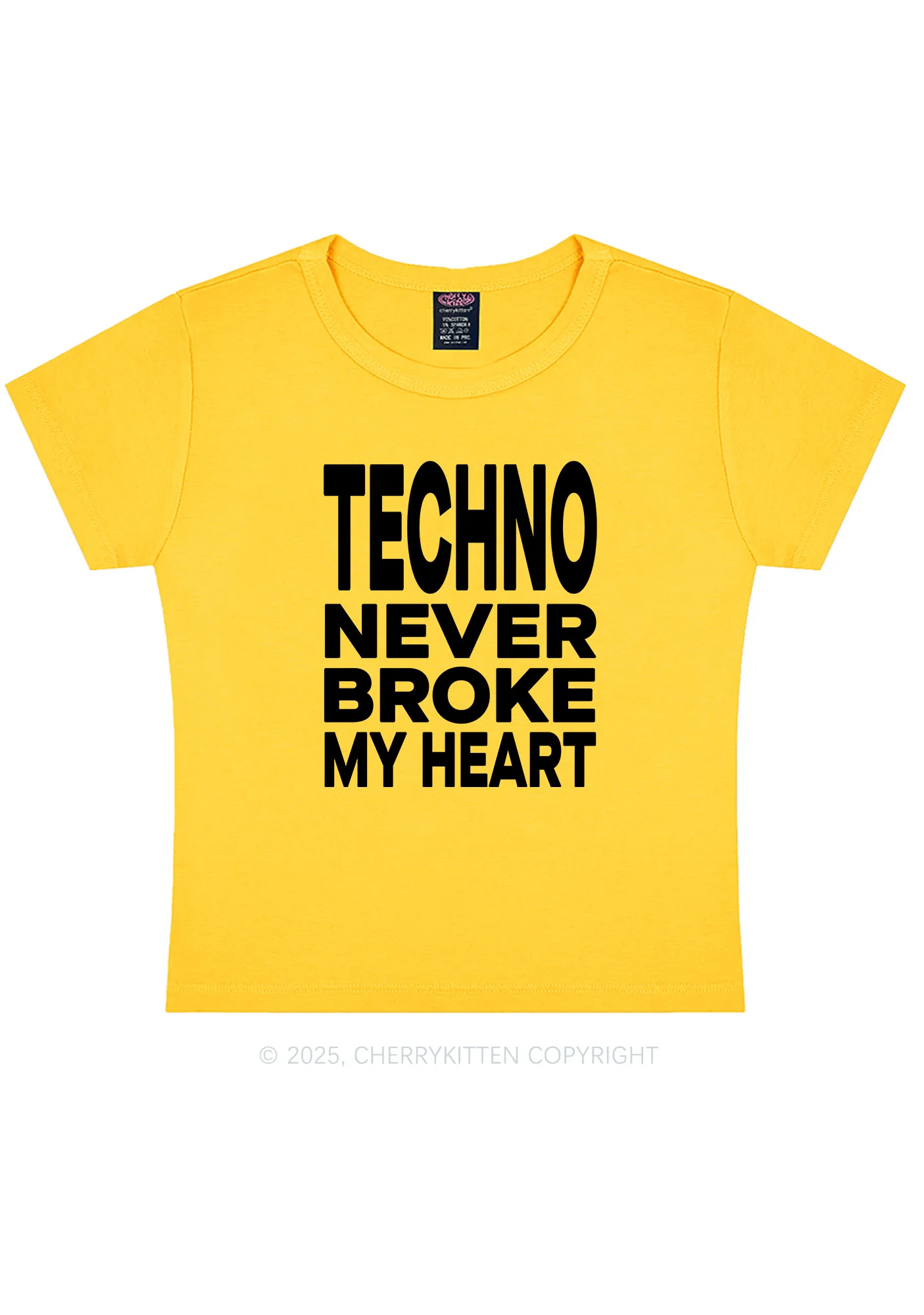 Techno Heart Y2K Baby Tee Cherrykitten - Image 7