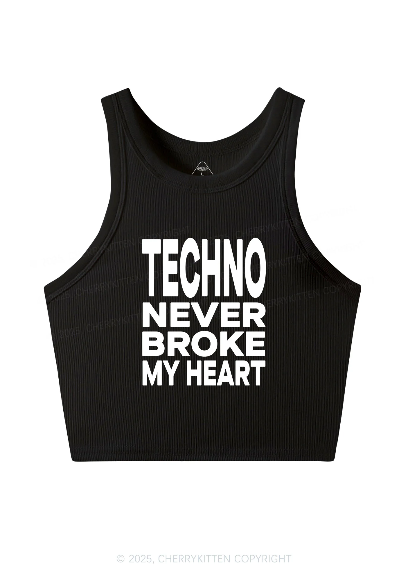 Techno Heart Y2K Crop Tank Top Cherrykitten - Image 3