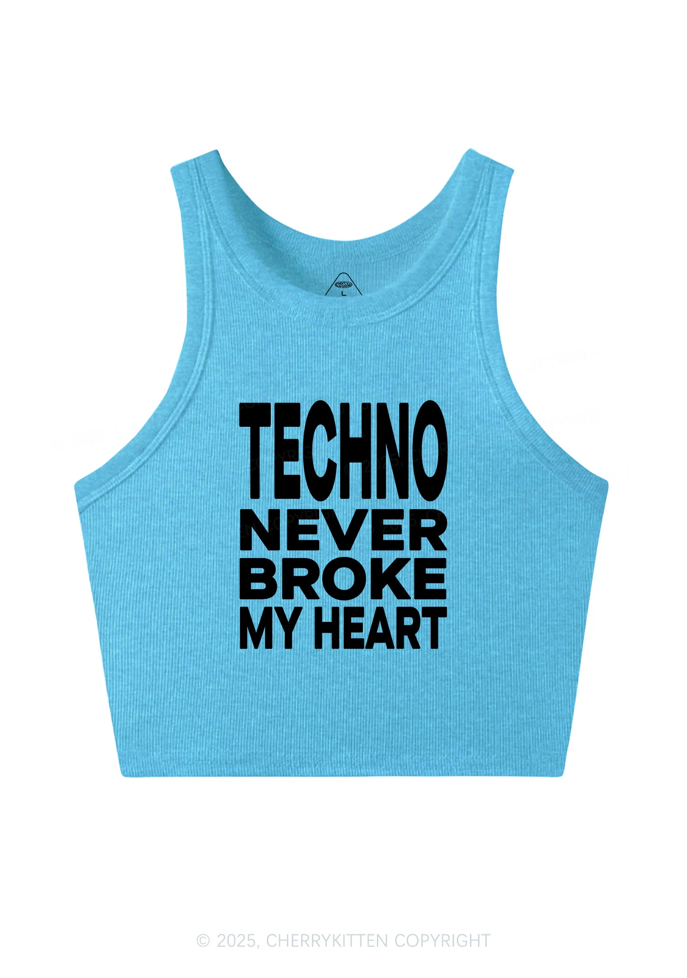 Techno Heart Y2K Crop Tank Top Cherrykitten - Image 4