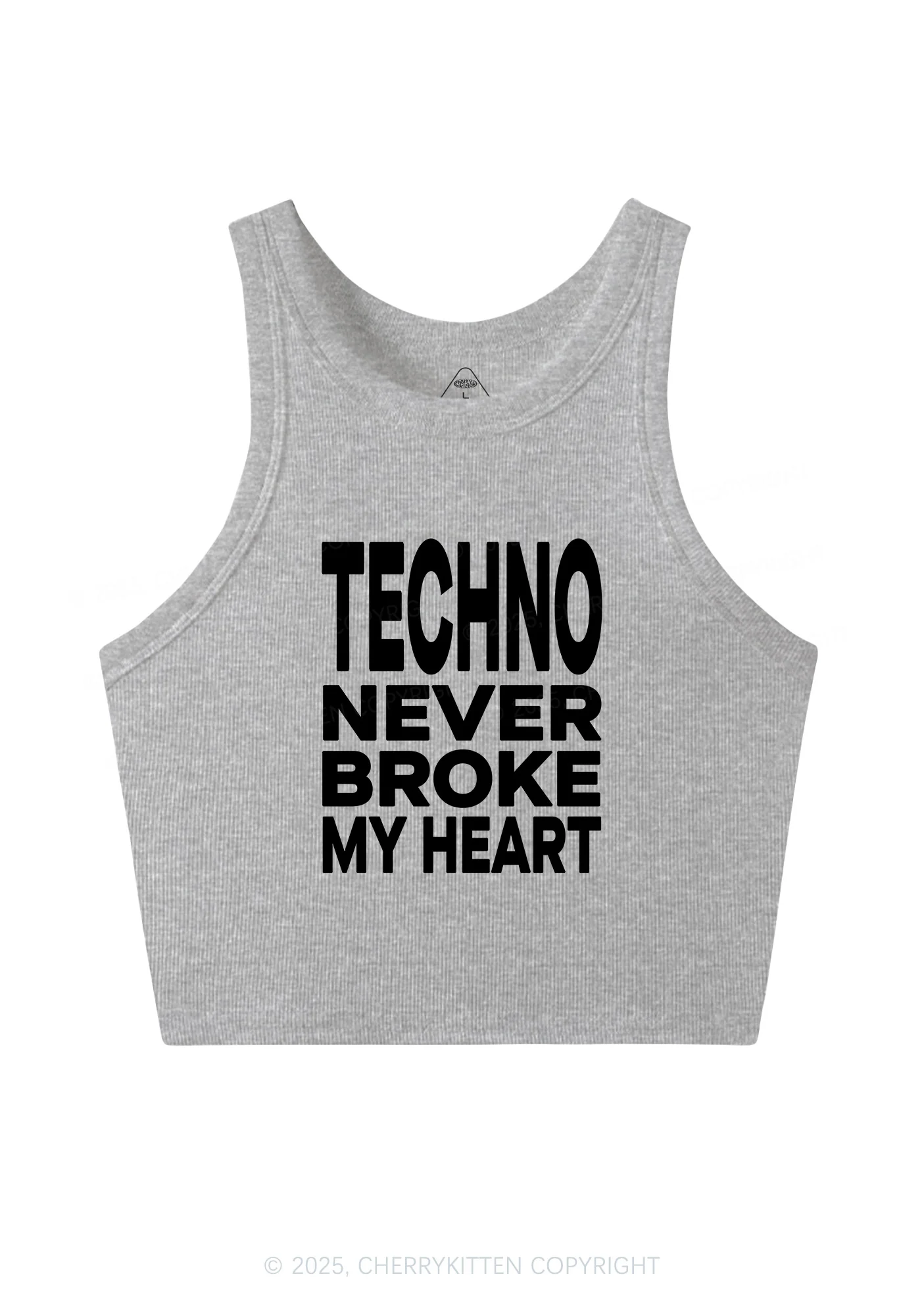 Techno Heart Y2K Crop Tank Top Cherrykitten - Image 5