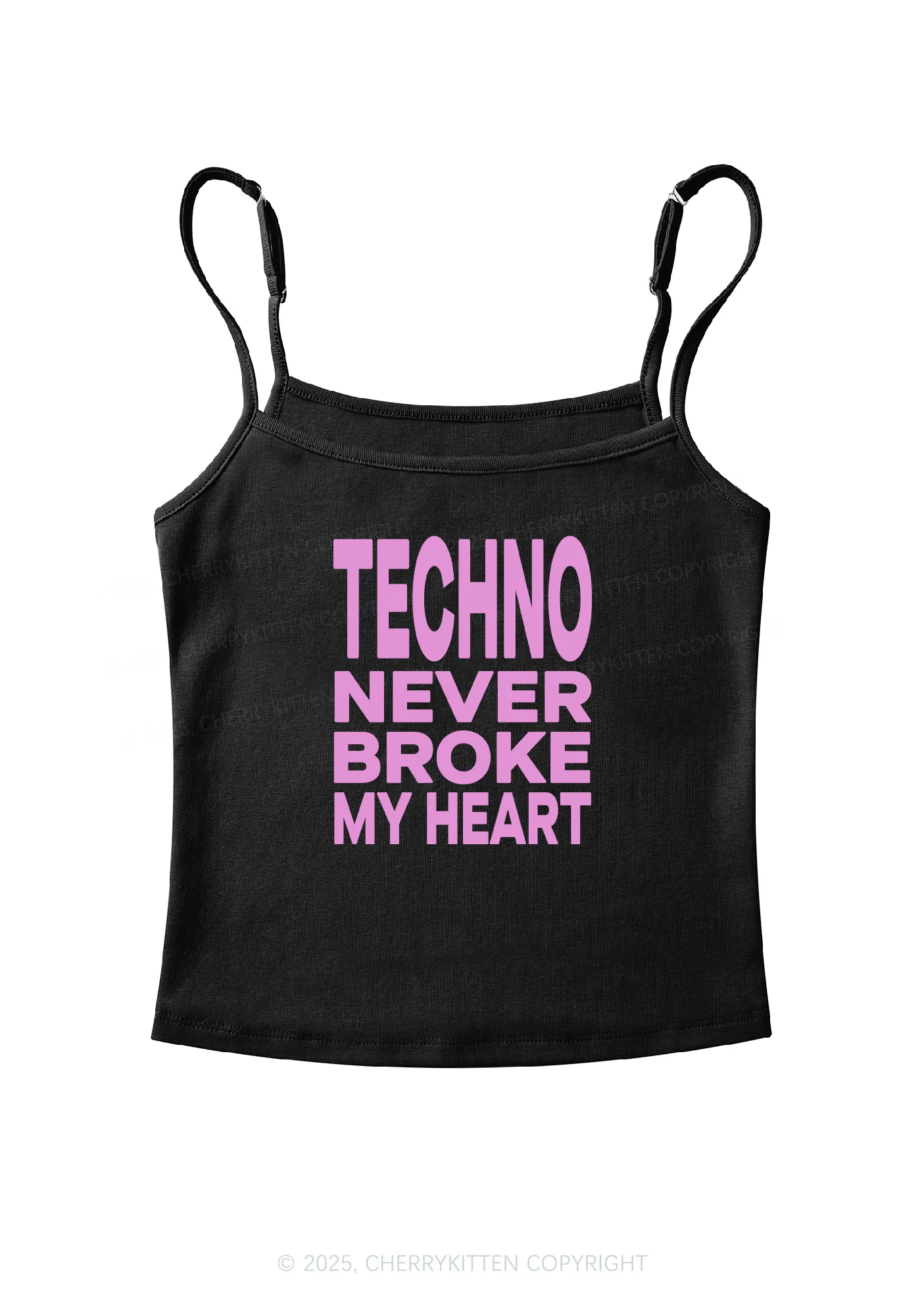 Techno Heart Y2K Spaghetti Strap Cami Cherrykitten - Image 3