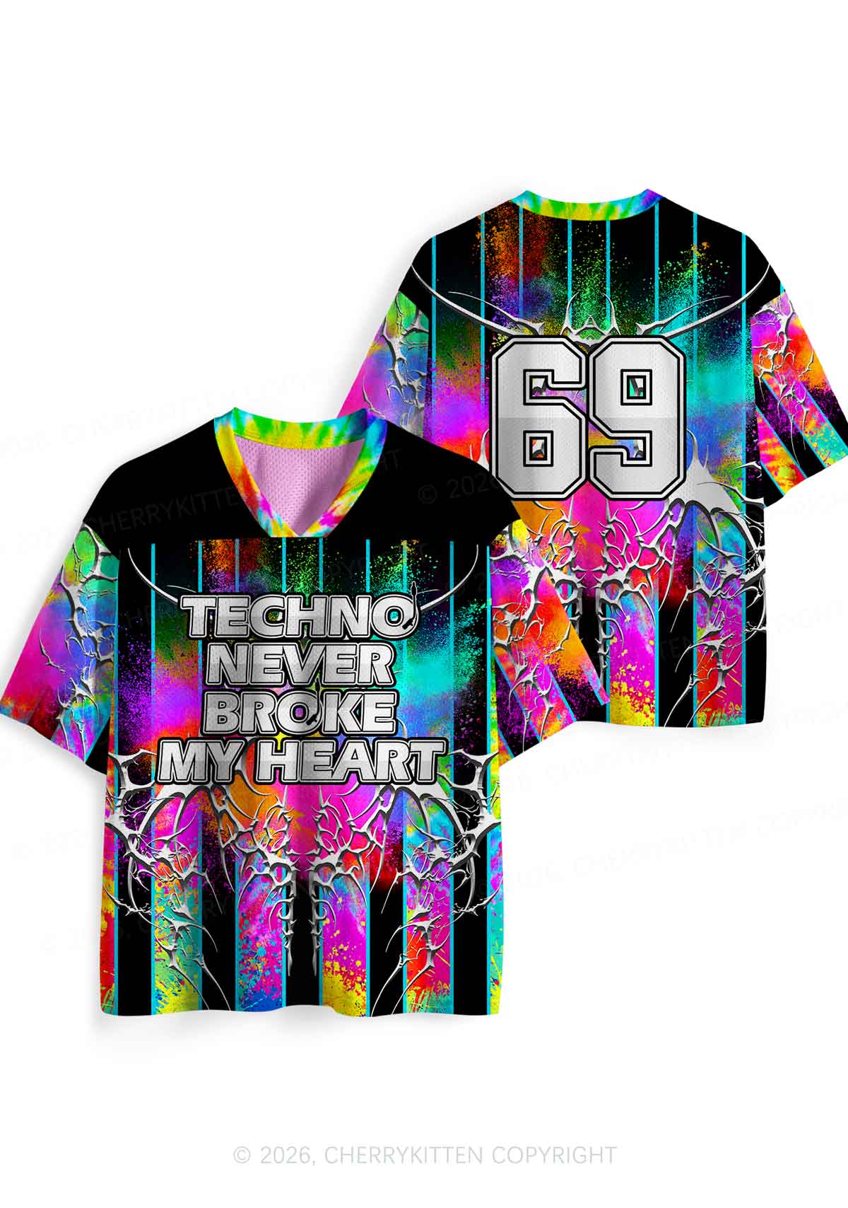 Techno Never Broke My Heart Y2K Sport Jersey Shirts Cherrykitten - Image 5