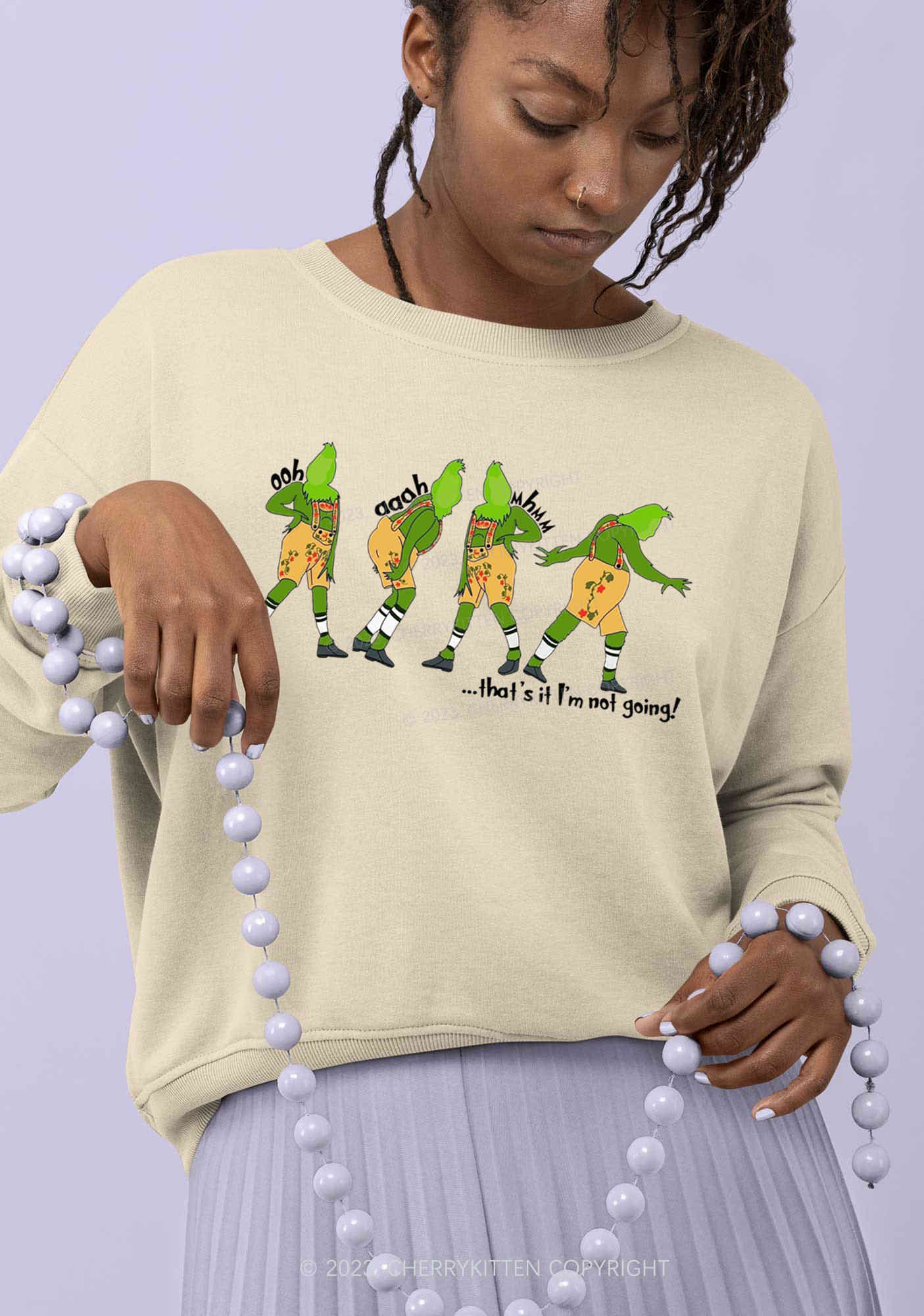 That's It I'm Not Going Christmas Y2K Sweatshirt Cherrykitten - Image 2