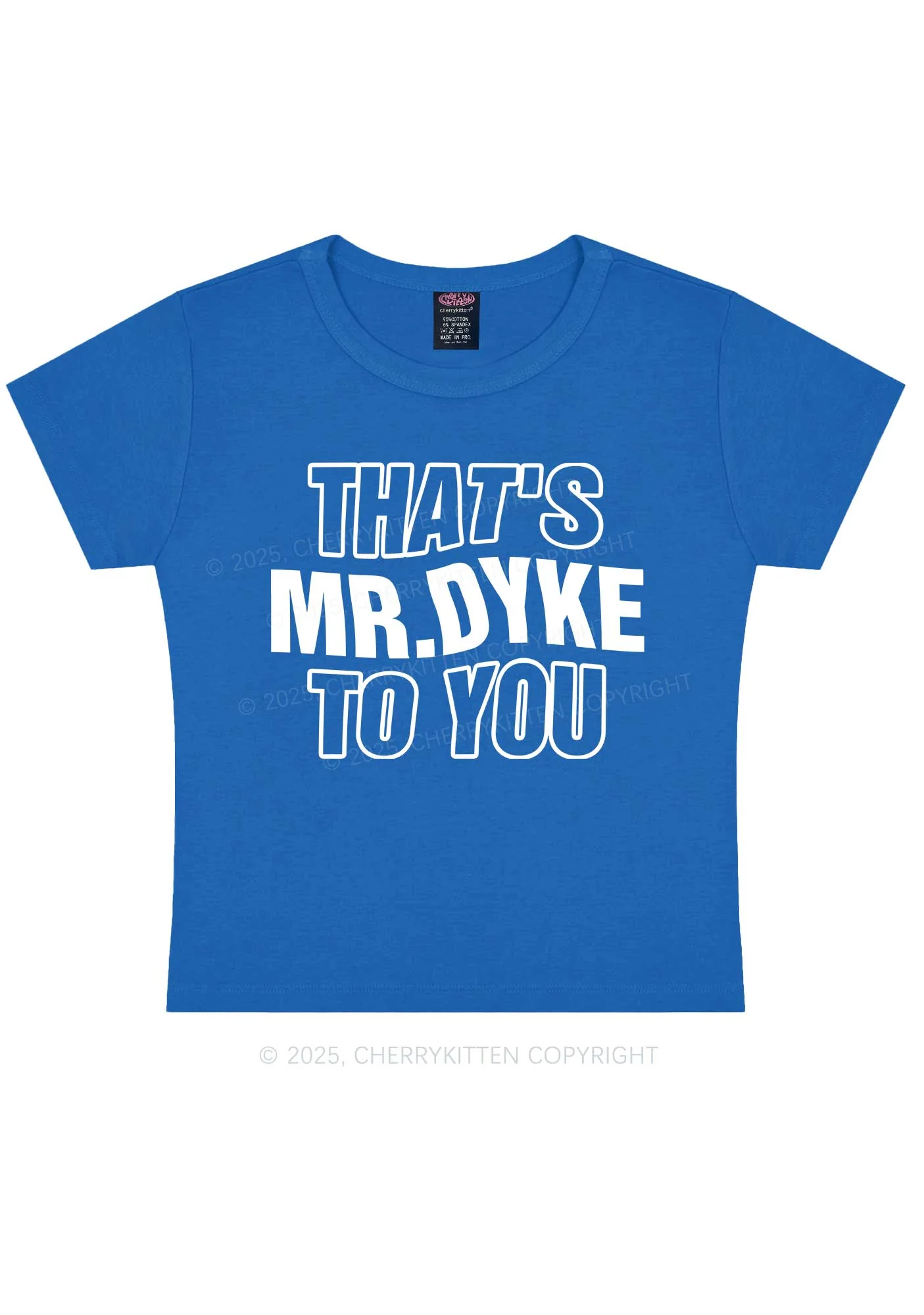 Thats Mr Dyke Pride Y2K Baby Tee Cherrykitten - Image 11
