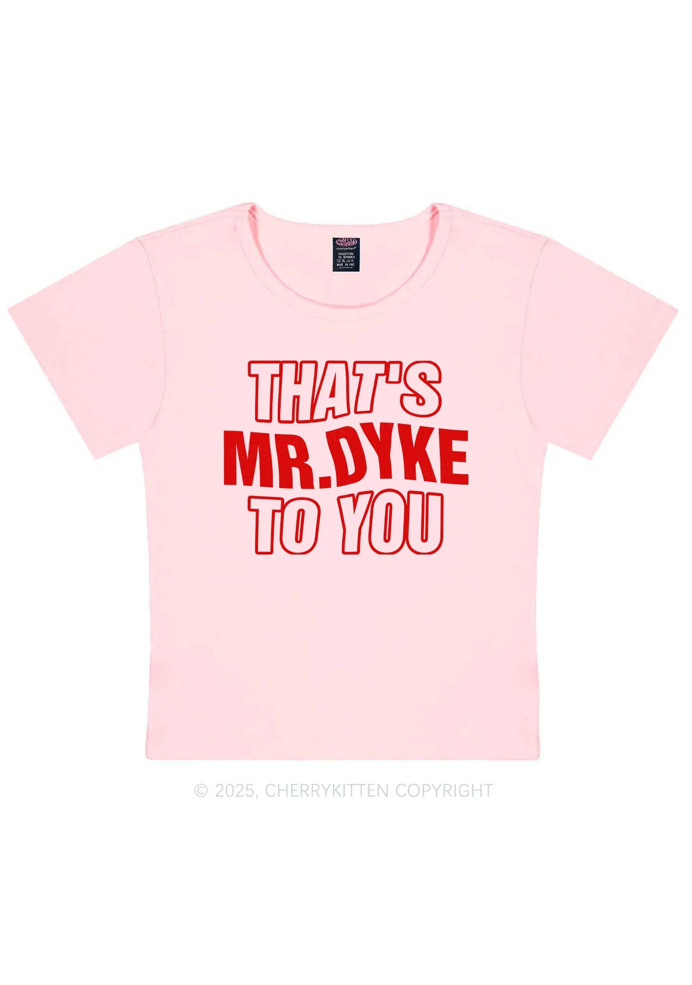 Thats Mr Dyke Pride Y2K Baby Tee Cherrykitten - Image 7