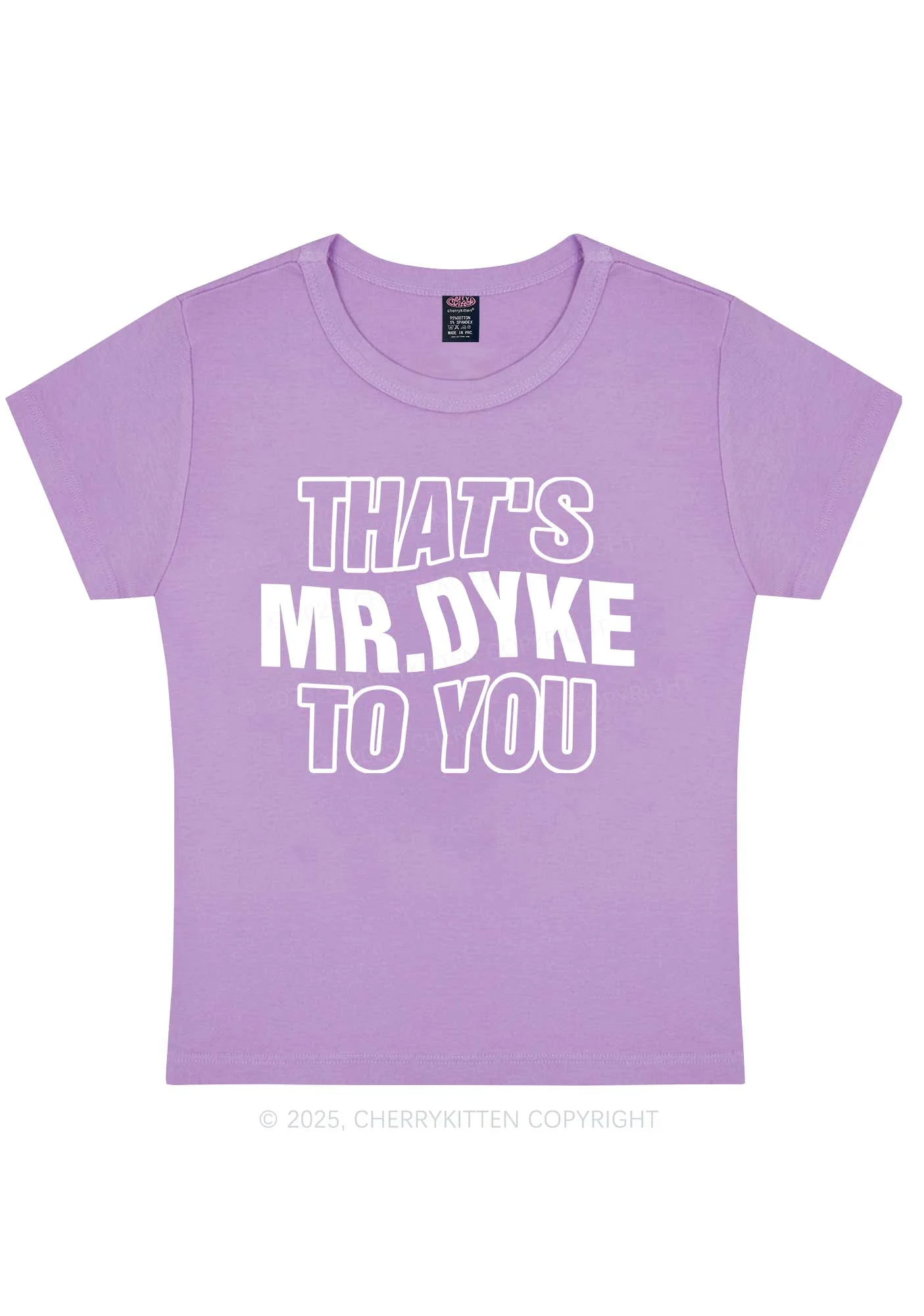 Thats Mr Dyke Pride Y2K Baby Tee Cherrykitten - Image 9